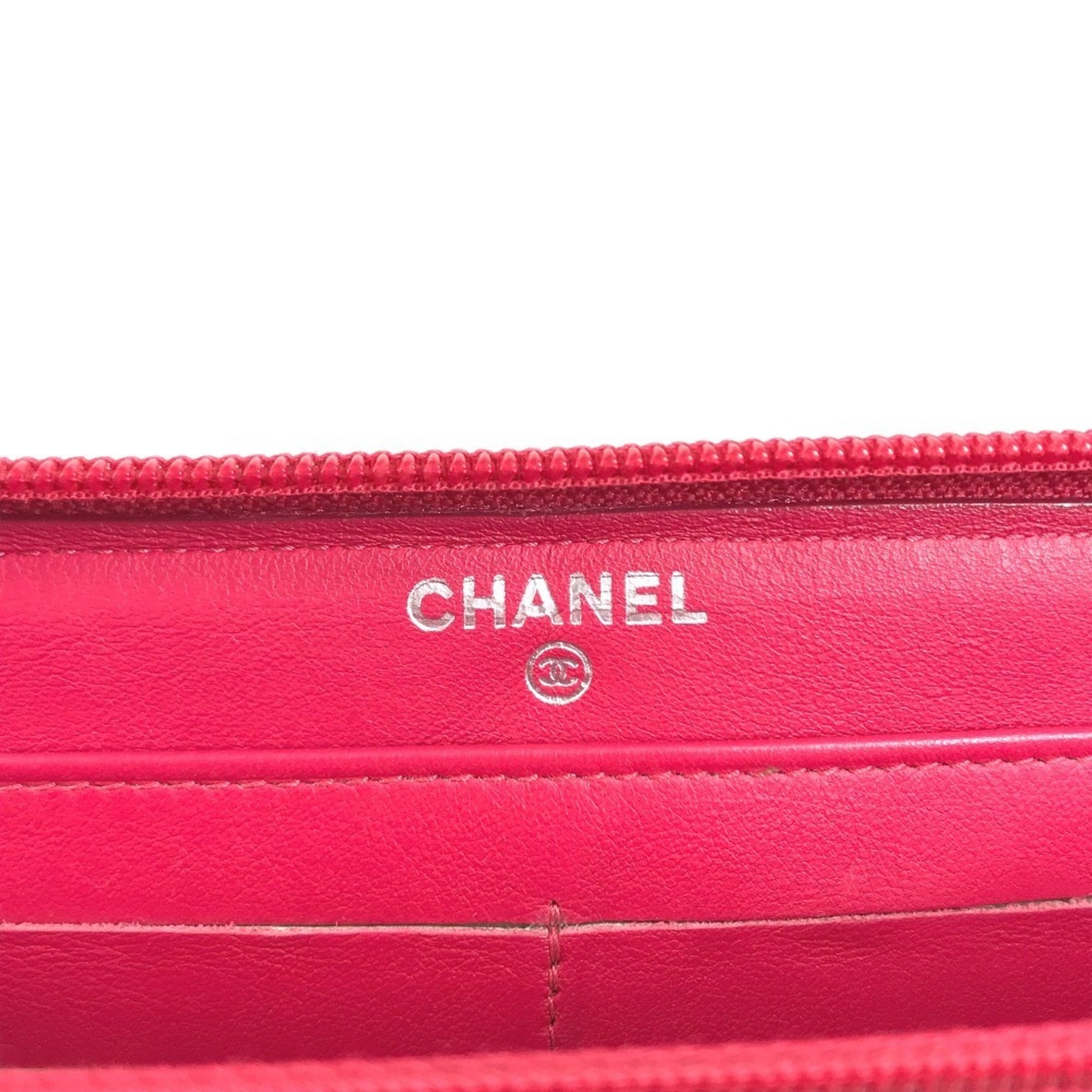 Chanel Pink White Long Wallet (Bi-Fold) (Pre-Owned)