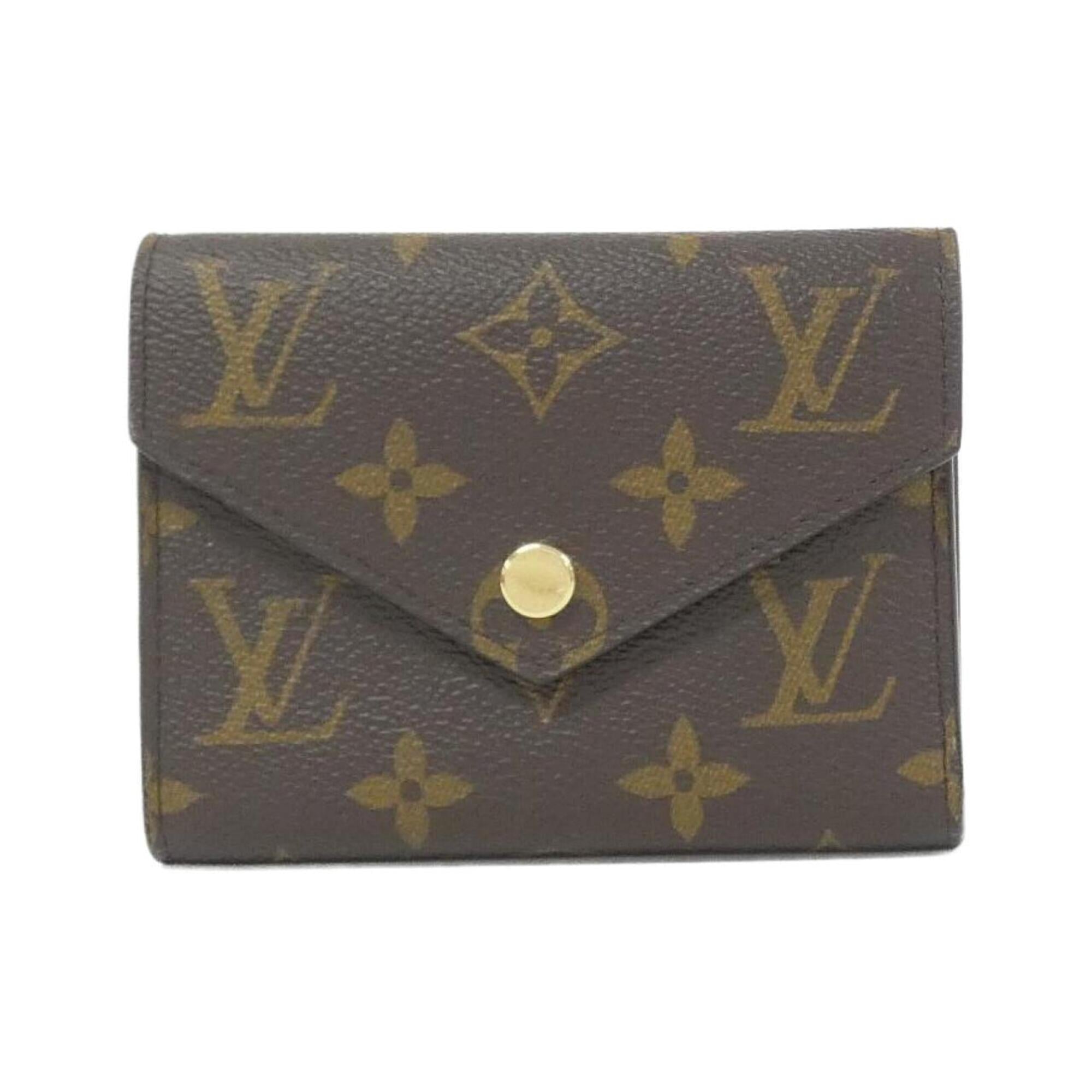 Louis Vuitton Marron Coated Canvas Wallet (Tri-Fold) (Pre-Owned)