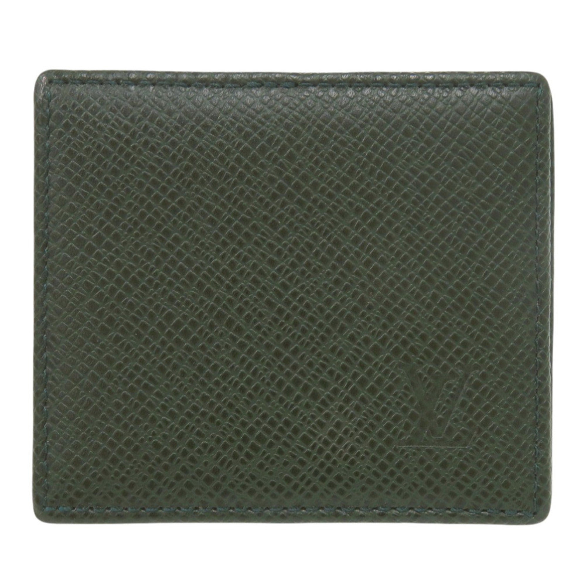 Louis Vuitton Green Taiga Leather Leather Coin Purse/Coin Case (Pre-Owned)