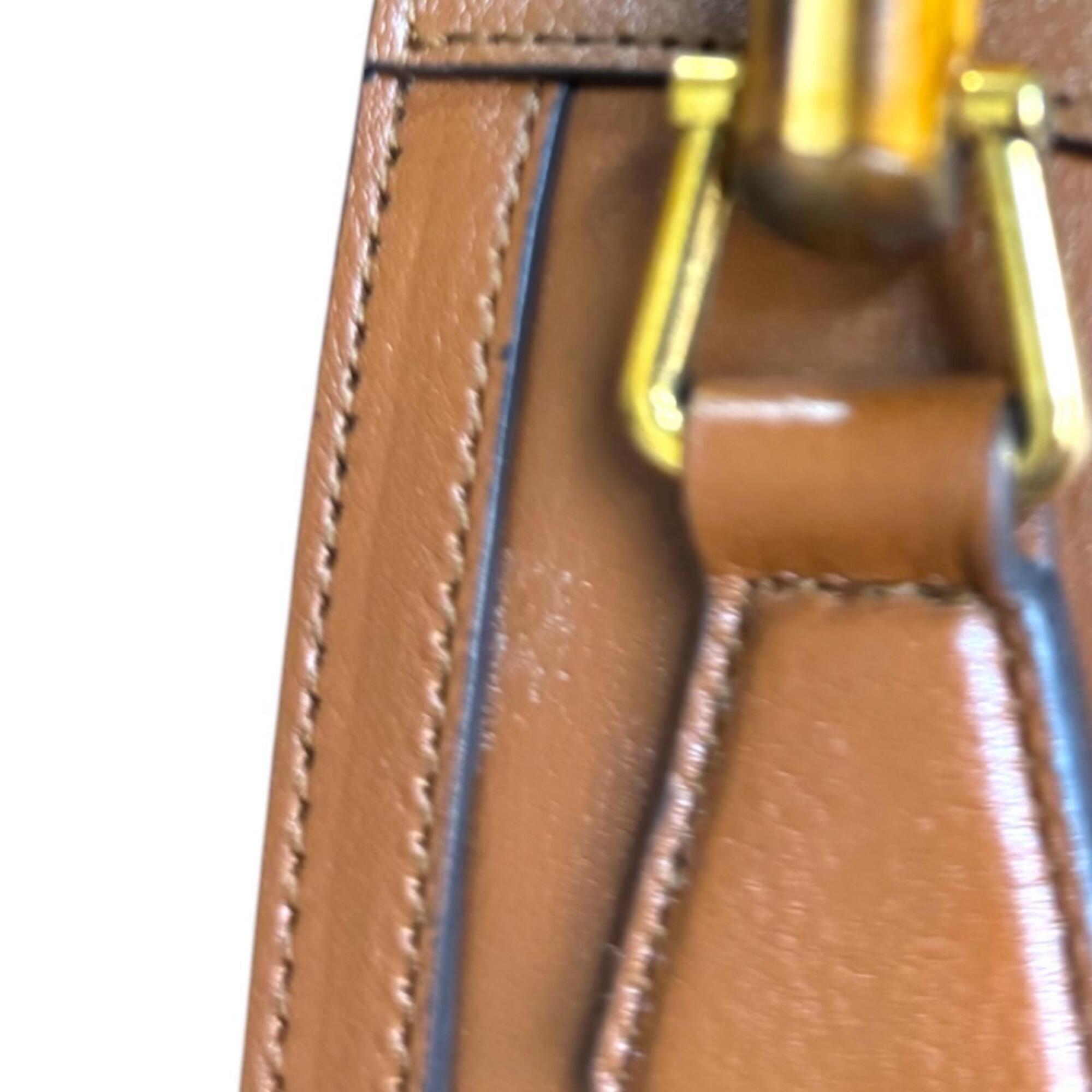 Gucci Brown Leather Shoulder Bag Tote Bag (Pre-Owned)