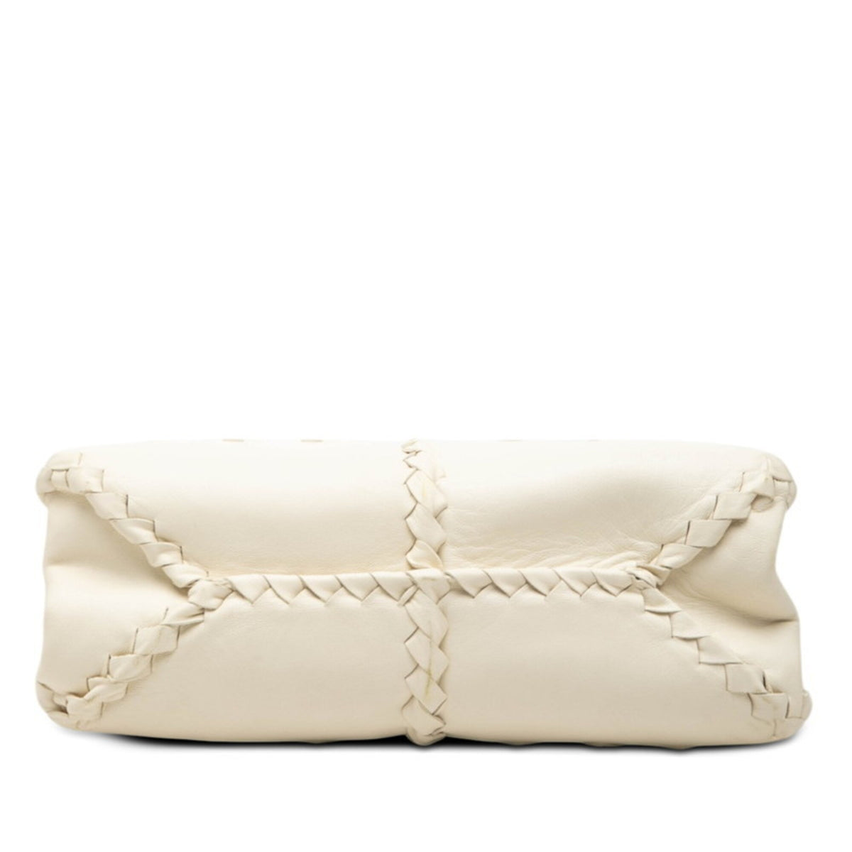 Bottega Veneta Off-White Leather Handbag Shoulder Bag (Pre-Owned)