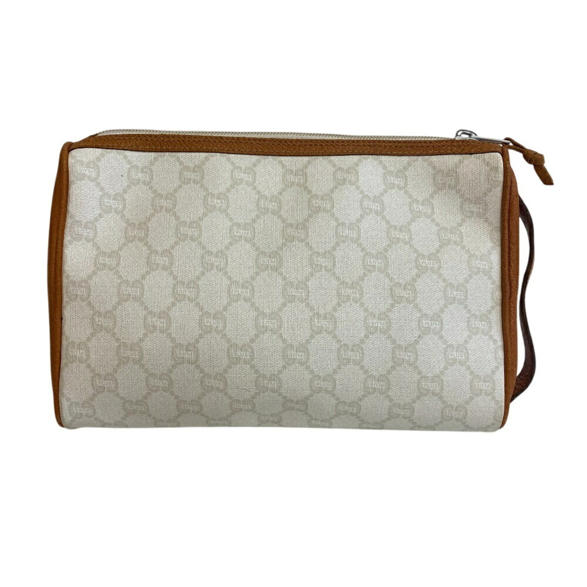 Gucci Gg Plus White Pvc Clutch Bag (Pre-Owned)