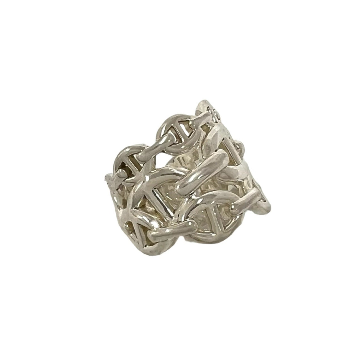 Hermes Silver Silver 925 Band Ring (Pre-Owned)