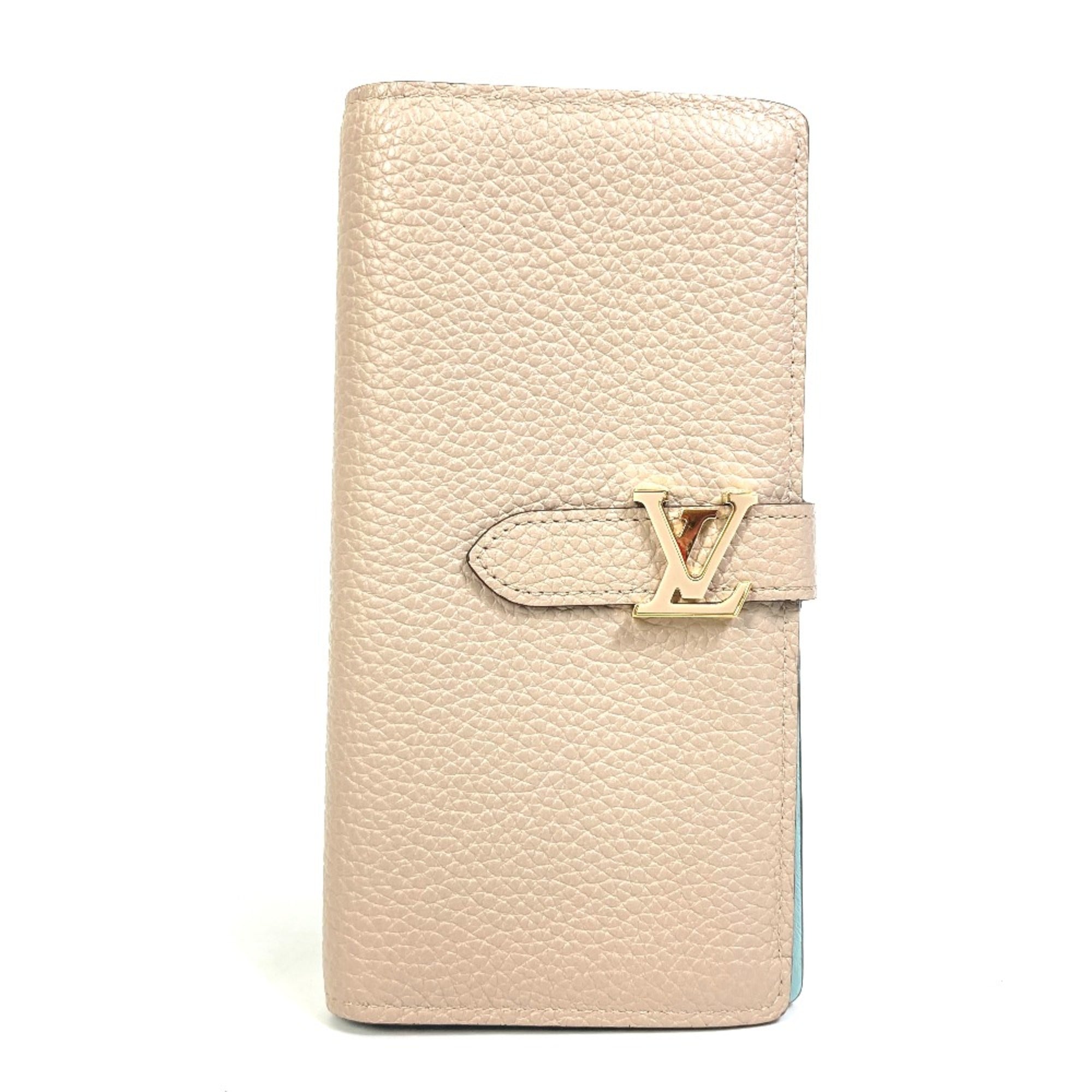 Louis Vuitton Gray Leather Long Wallet (Bi-Fold) (Pre-Owned)