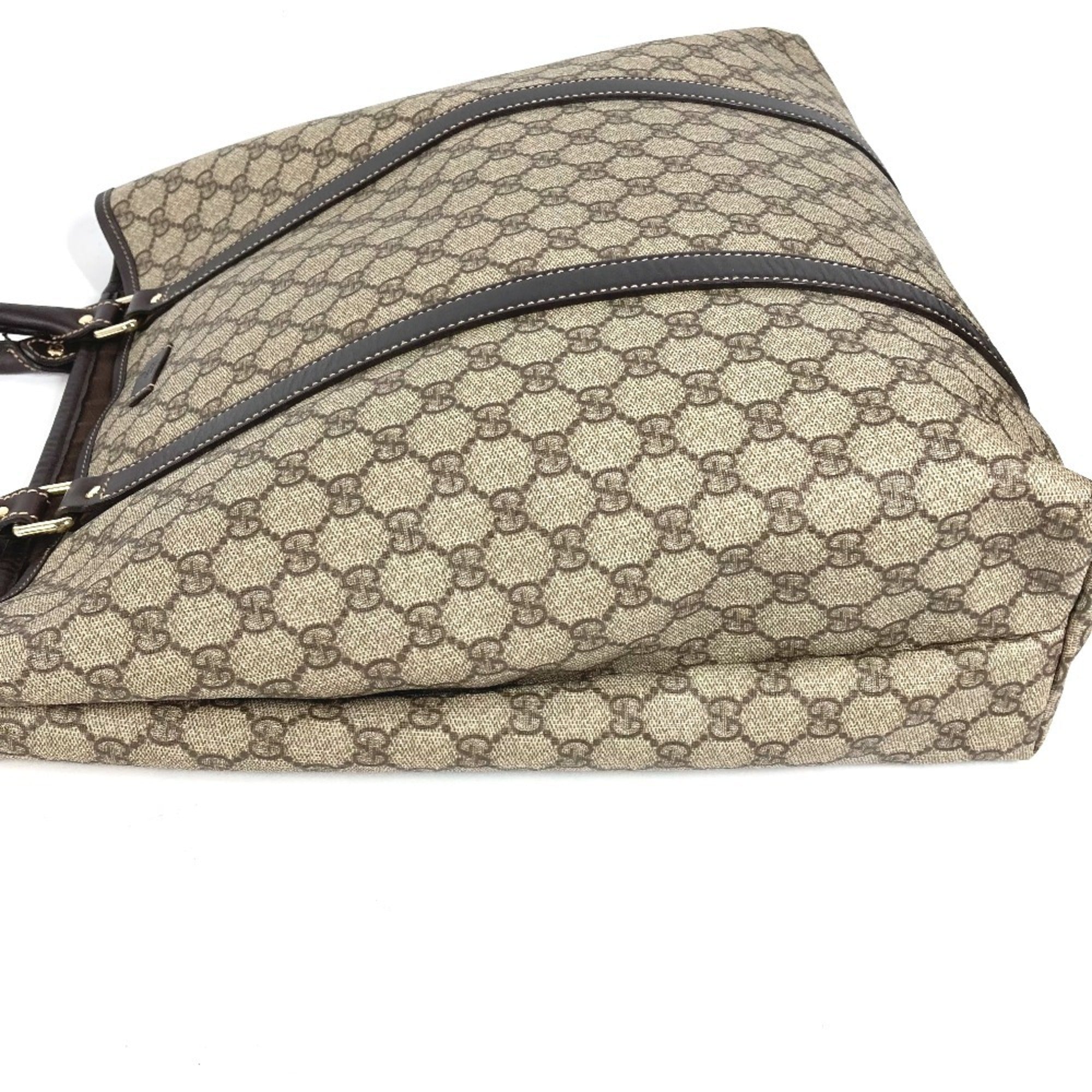 Gucci Gg Plus Beige Dark Brown Gg Plus Shoulder Bag Tote Bag (Pre-Owned)