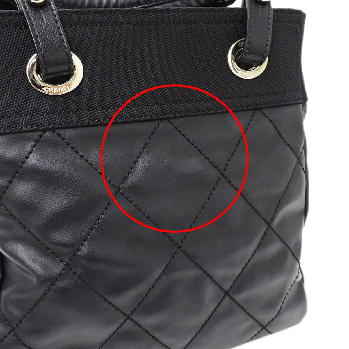 Chanel Black Coated Canvas Tote Bag (Pre-Owned)