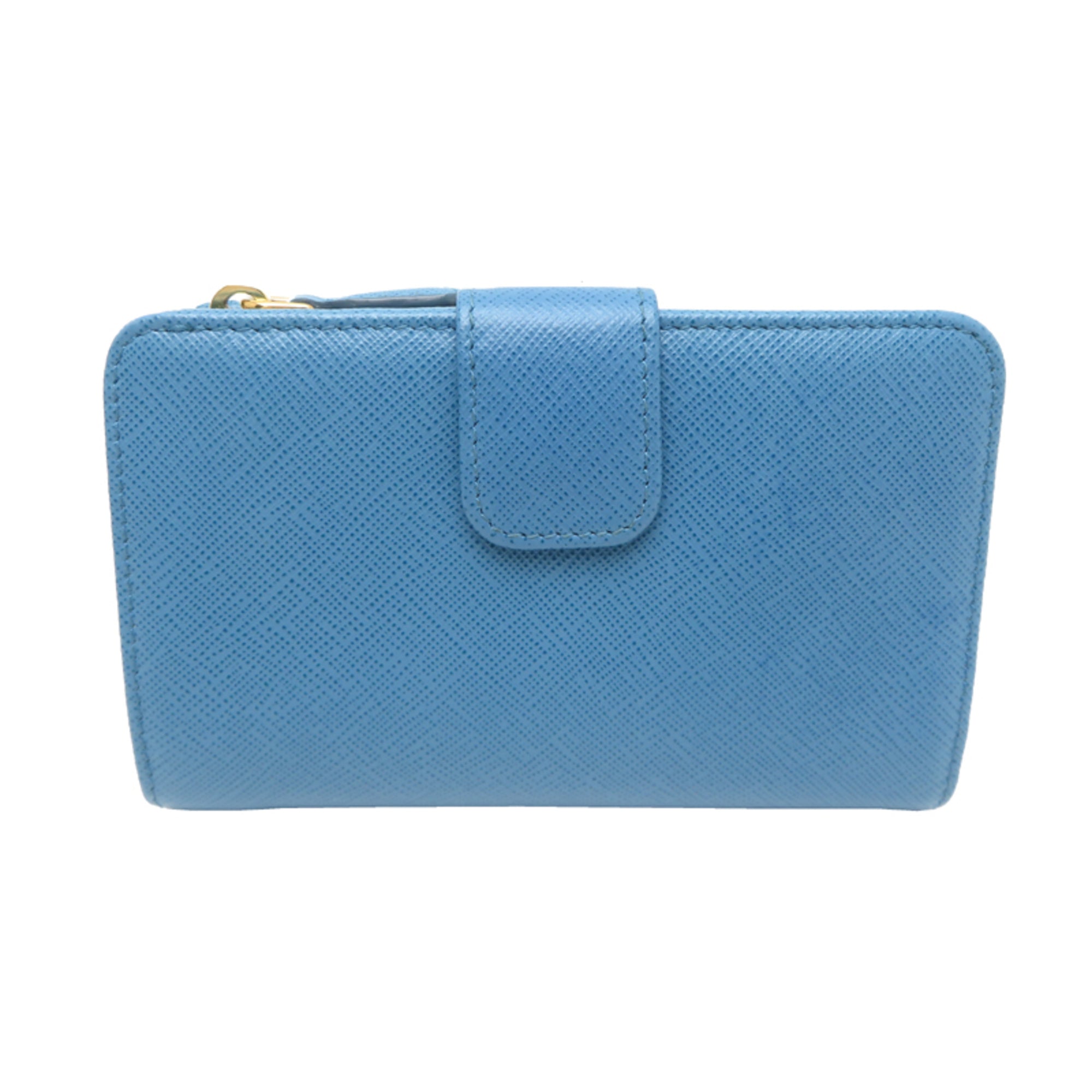 Prada Blue Multi-Color Navy White Yellow Leather Wallet (Bi-Fold) (Pre-Owned)