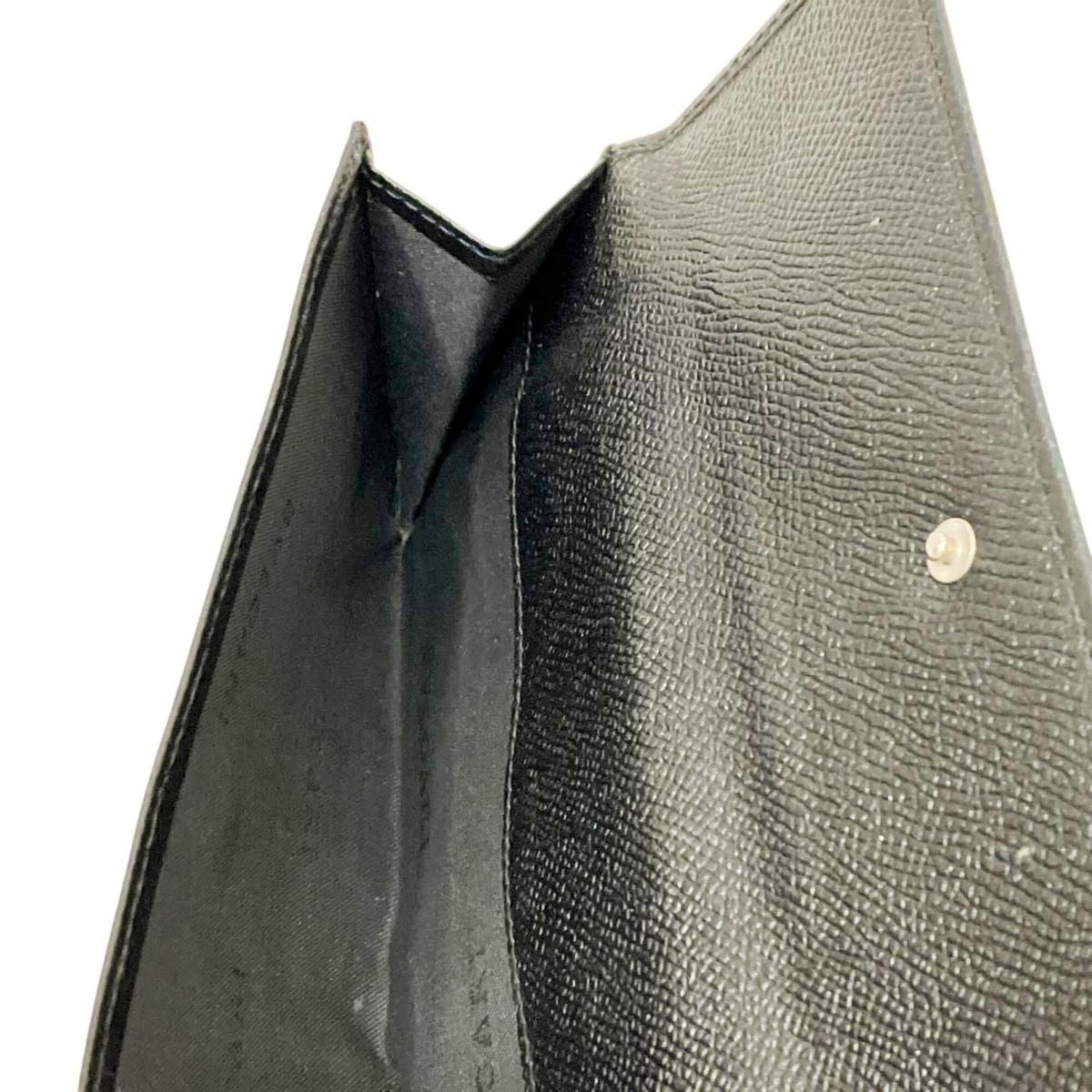 Bvlgari Black Leather Long Wallet (Bi-Fold) (Pre-Owned)