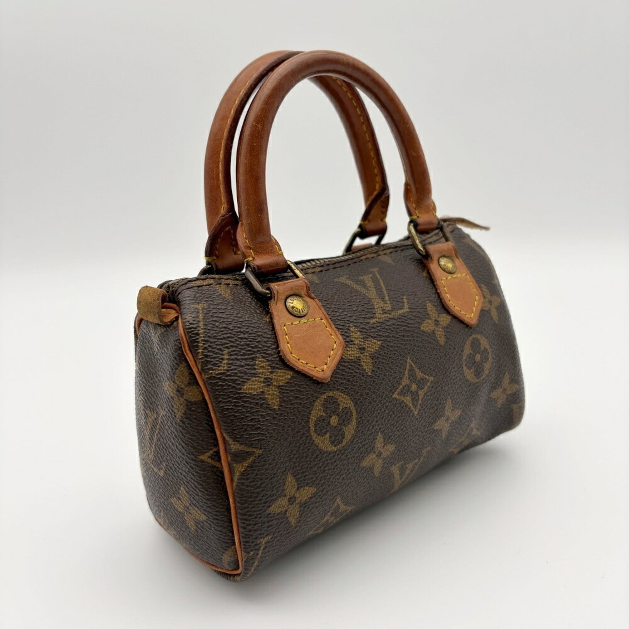 Louis Vuitton Brown Monogram Canvas Leather Boston Bag (Pre-Owned)