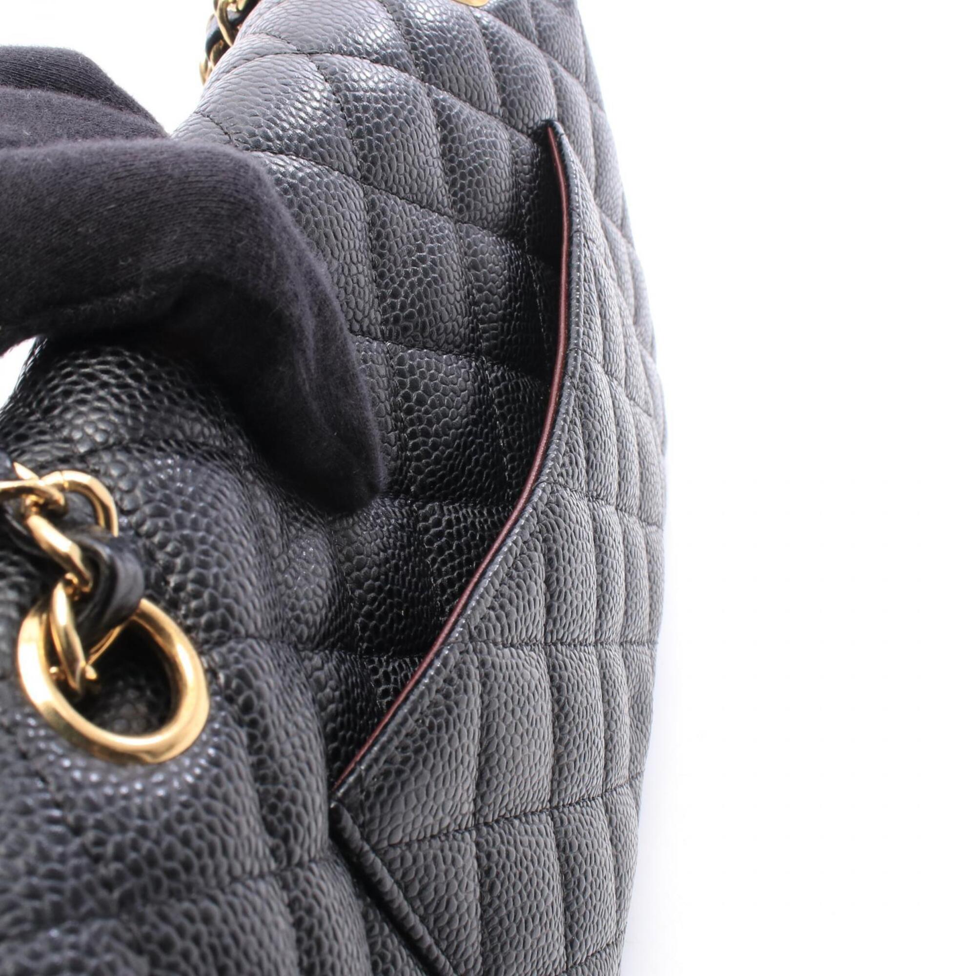 Chanel Black Grained Calfskin Handbag Shoulder Bag (Pre-Owned)