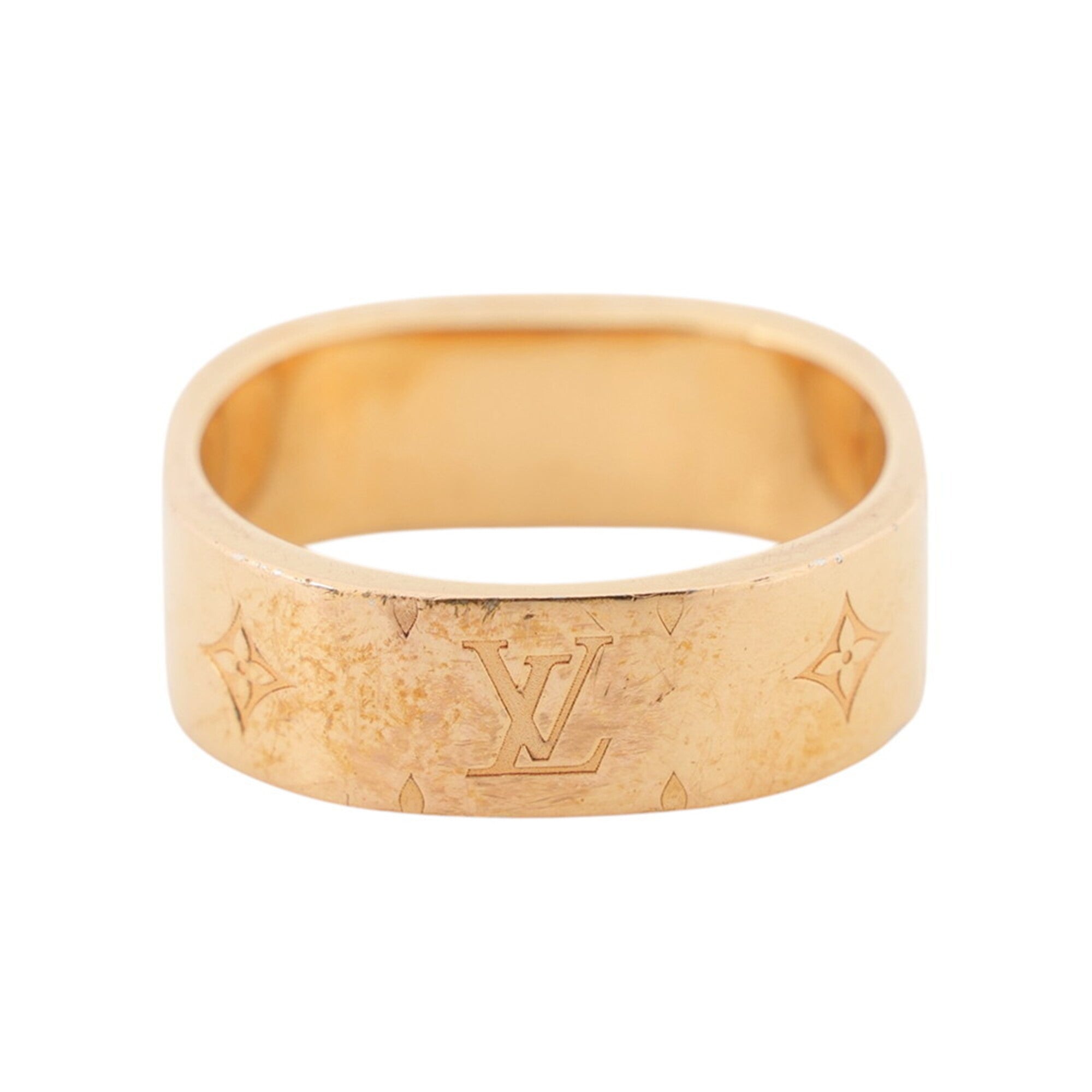 Louis Vuitton Gold Metal Band Ring (Pre-Owned)