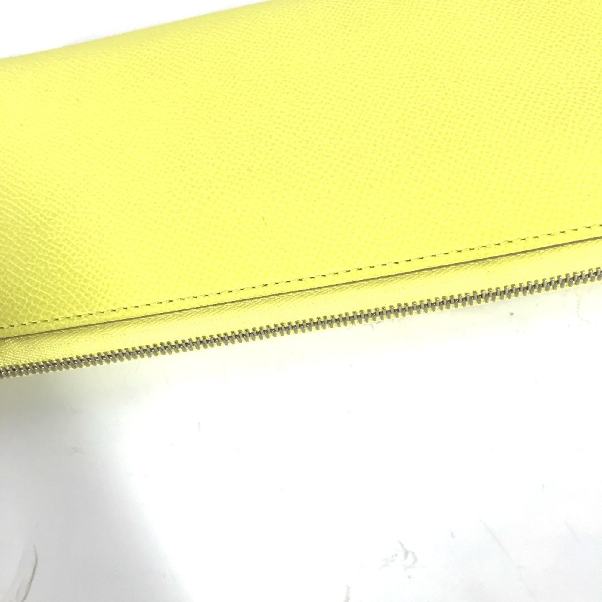 Hermes Silk'in Yellow Epsom Leather Long Wallet (Bi-Fold) (Pre-Owned)