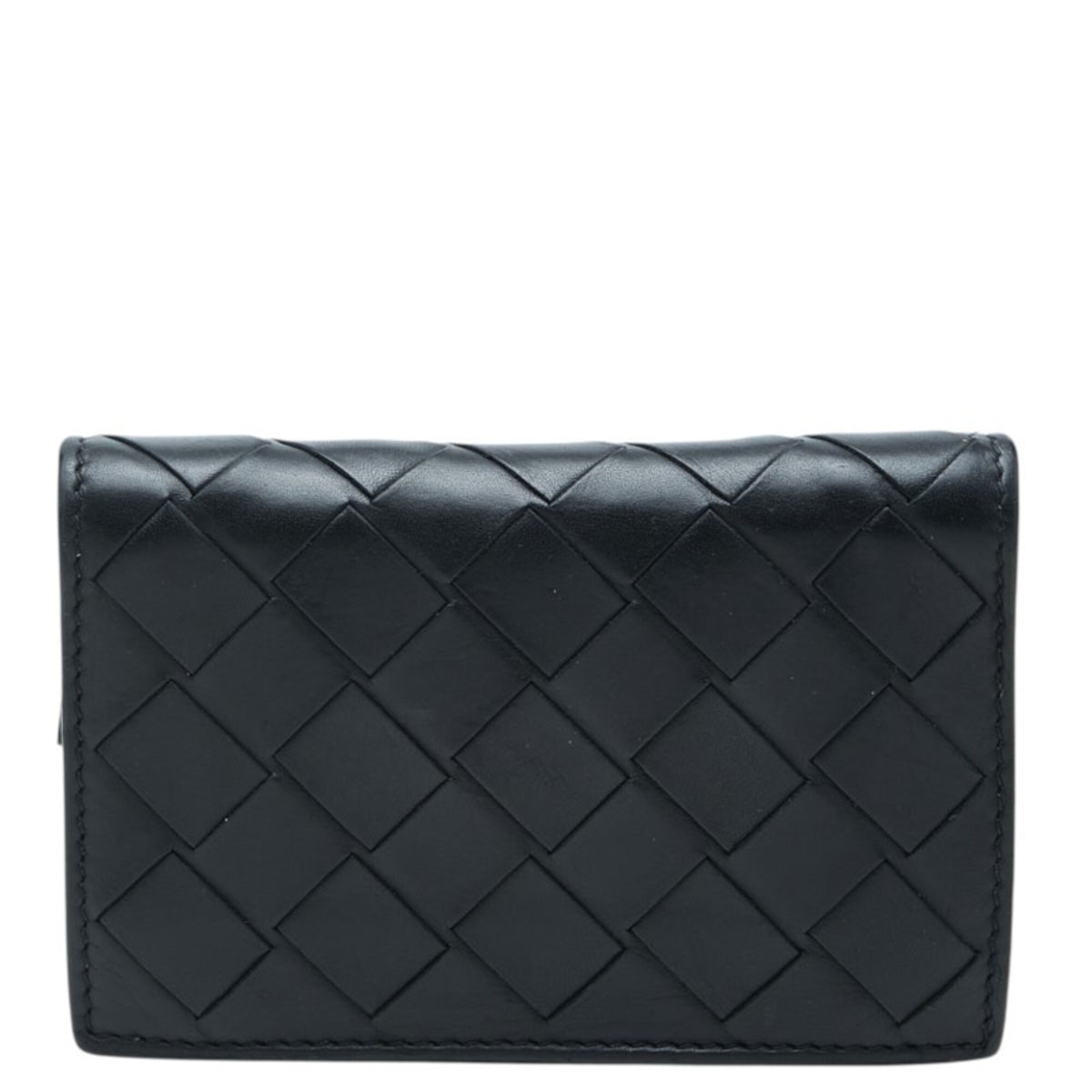 Bottega Veneta Black Leather Coin Purse/Coin Case (Pre-Owned)
