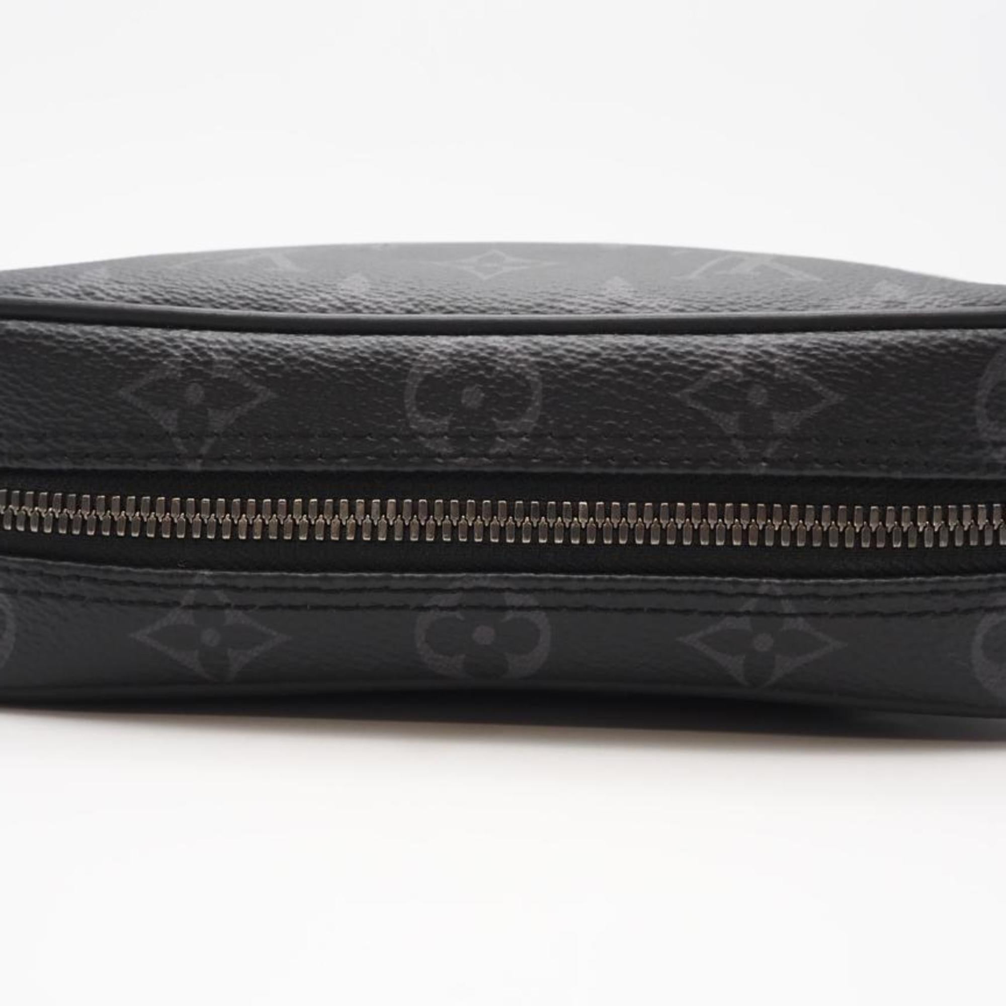 Louis Vuitton Black Gray Coated Canvas Clutch Bag (Pre-Owned)