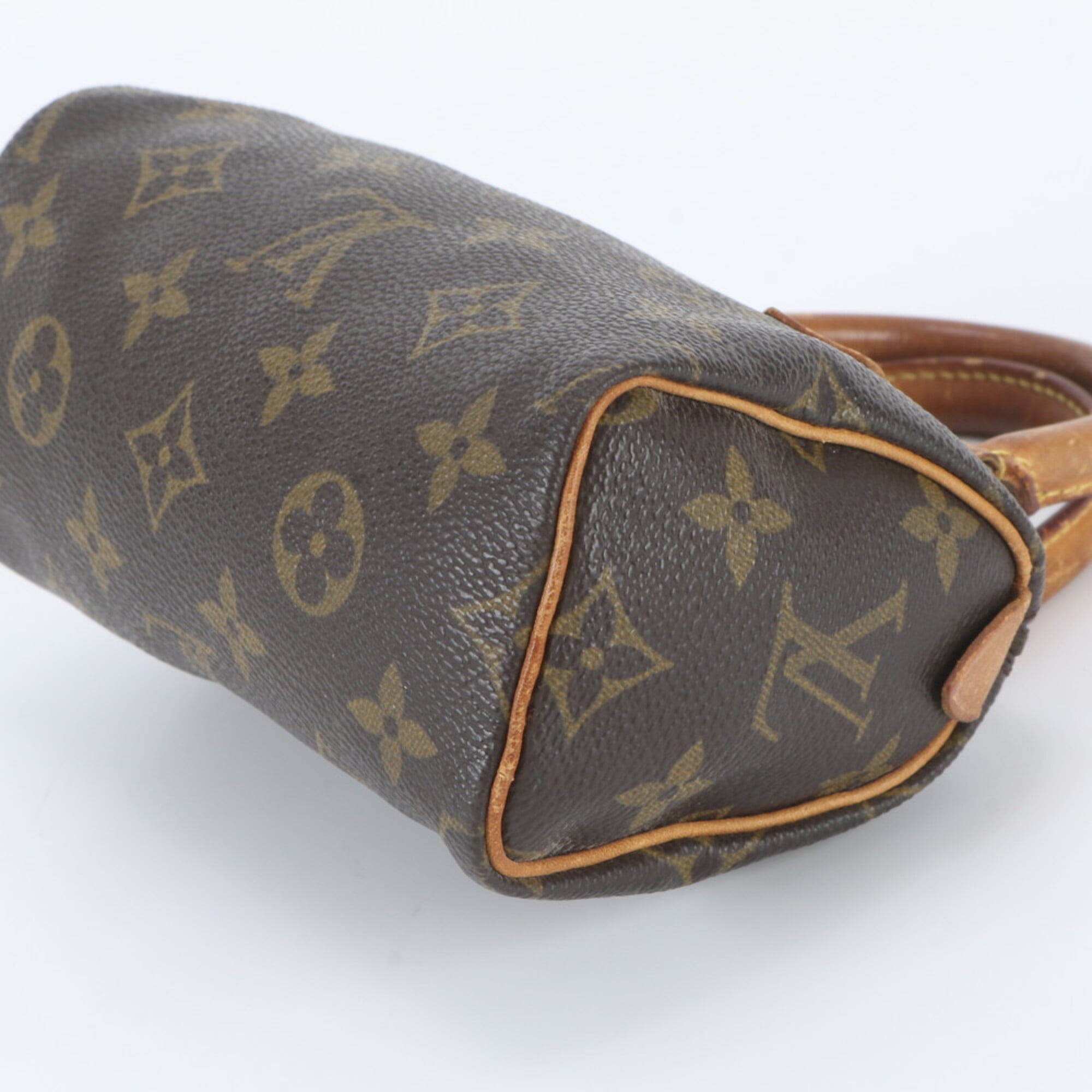 Louis Vuitton Brown Leather Coated Canvas Handbag Tote Bag (Pre-Owned)