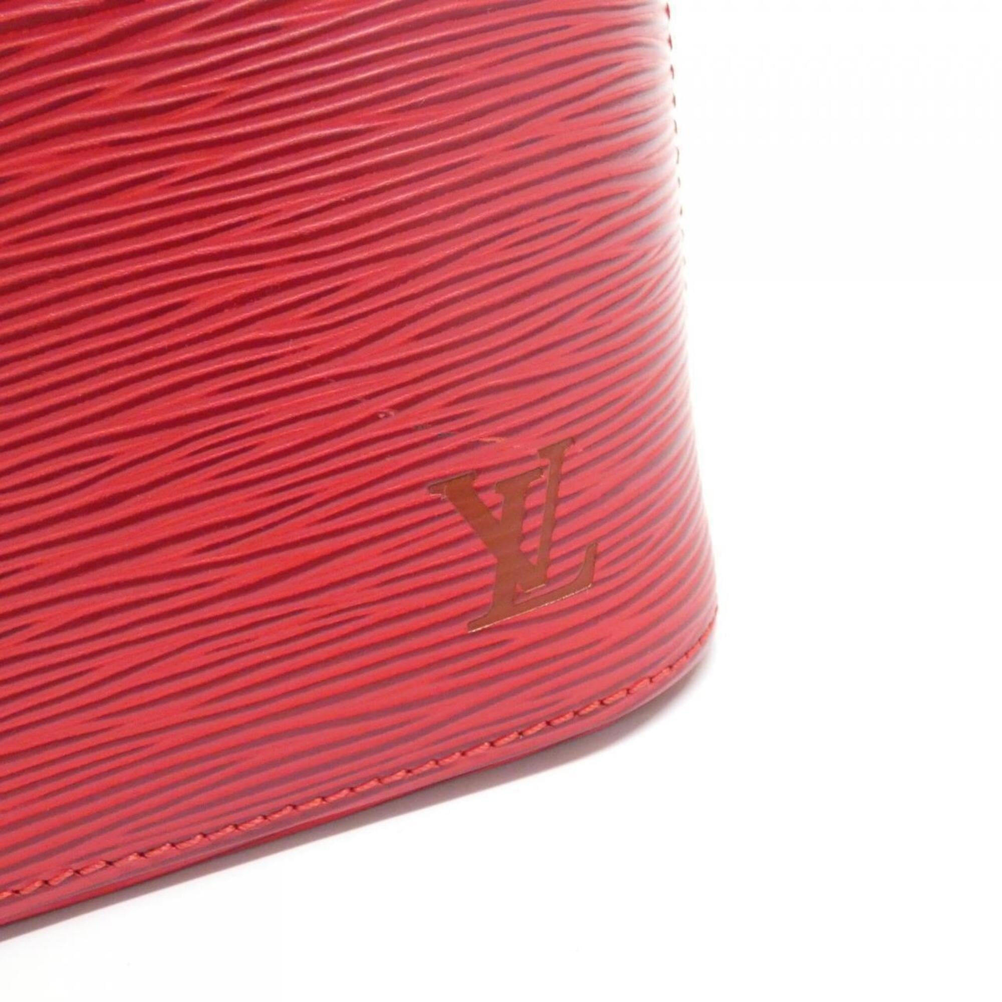 Louis Vuitton Black Red Color Leather Handbag (Pre-Owned)