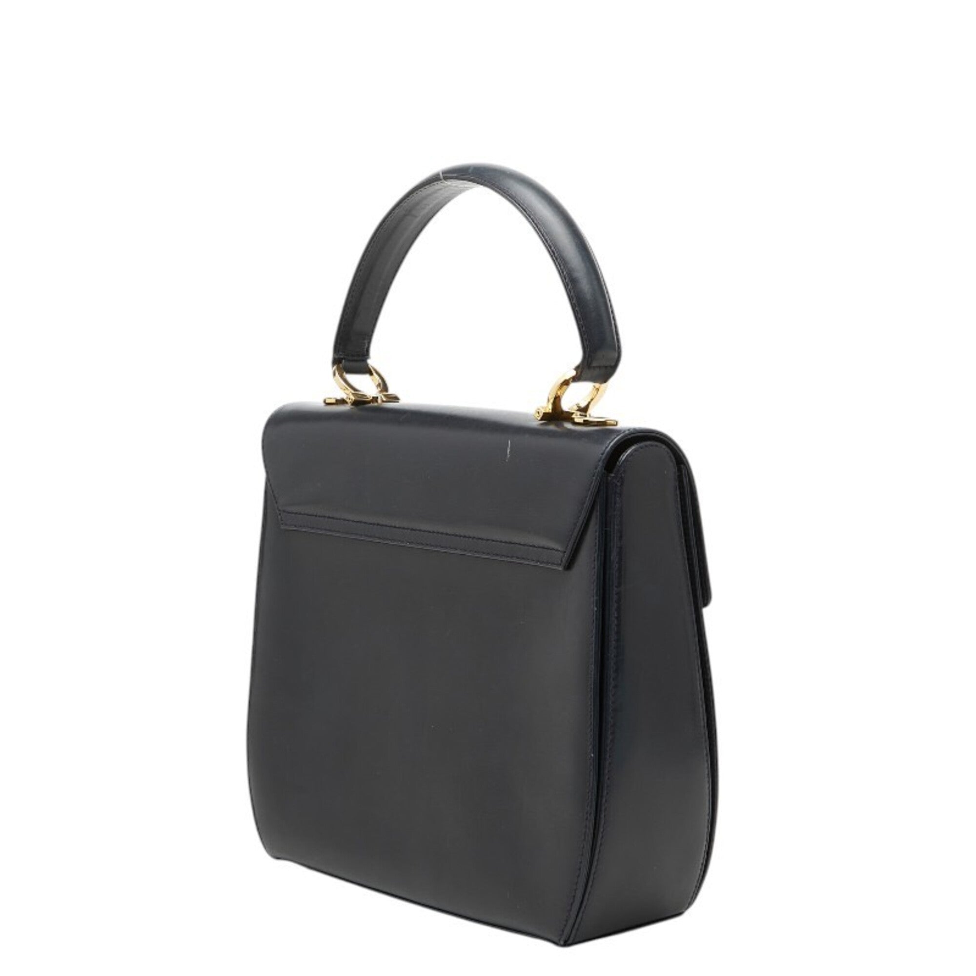 Salvatore Ferragamo Navy Leather Handbag Shoulder Bag (Pre-Owned)