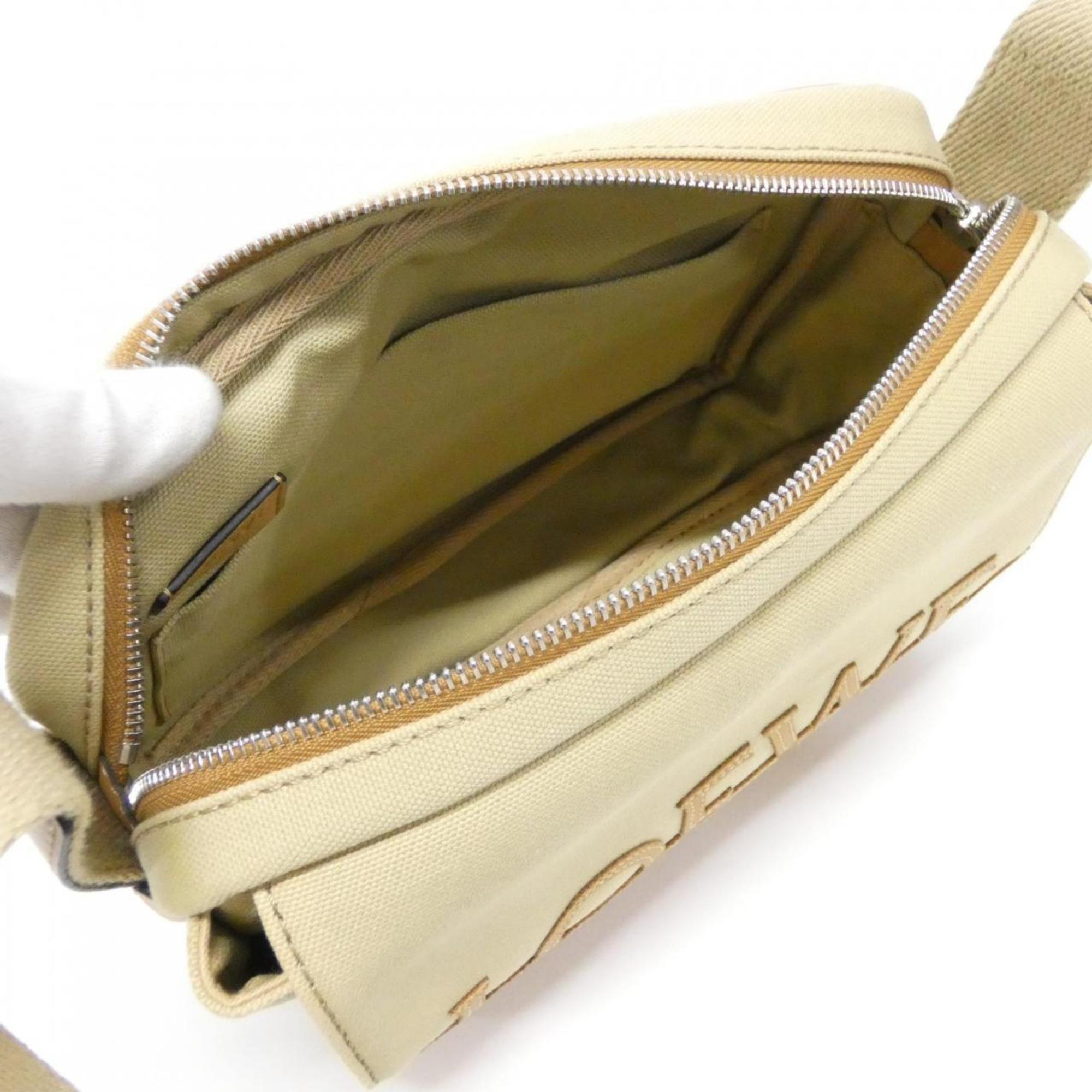 Loewe Beige Canvas Leather Shoulder Bag (Pre-Owned)