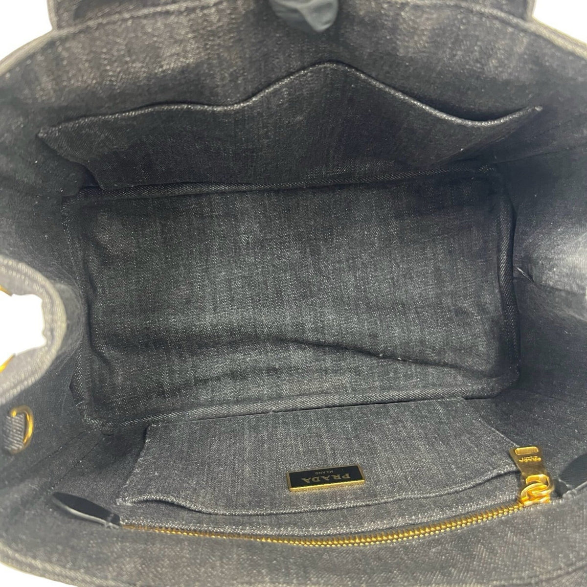 Prada Black Cotton Handbag Tote Bag (Pre-Owned)