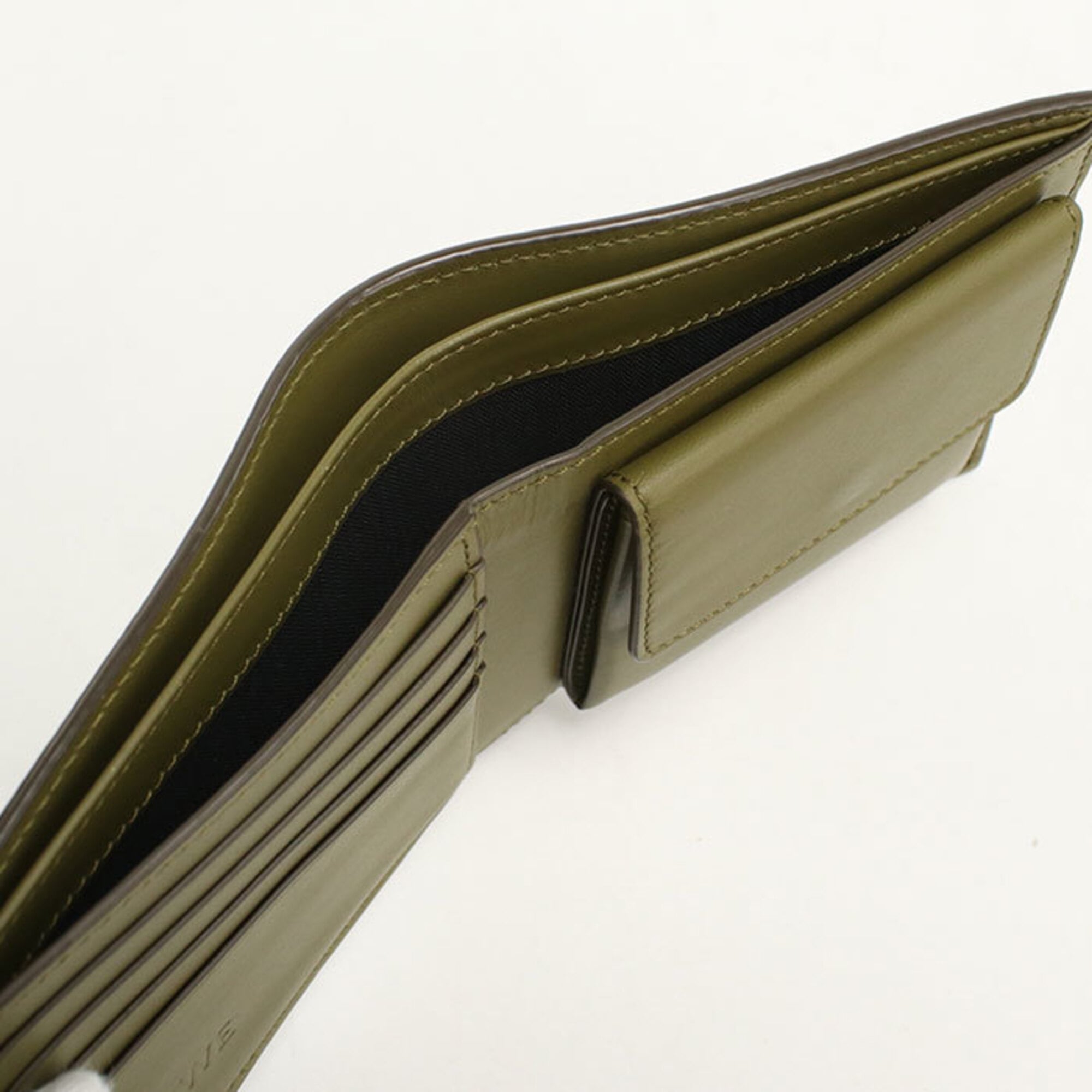 Loewe Khaki Leather Wallet (Bi-Fold) (Pre-Owned)