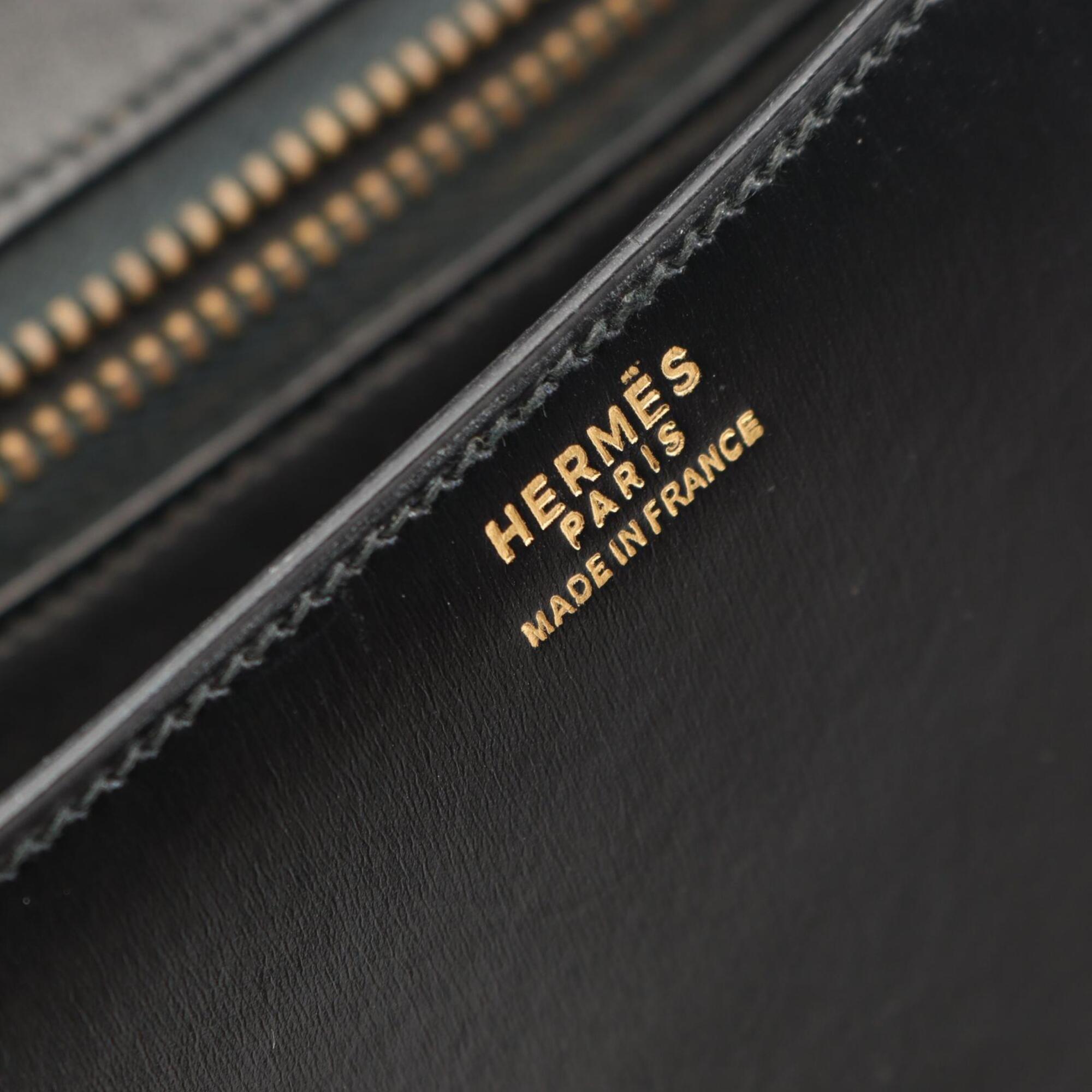 Hermes Constance Black Box Calf Leather Handbag Shoulder Bag (Pre-Owned)