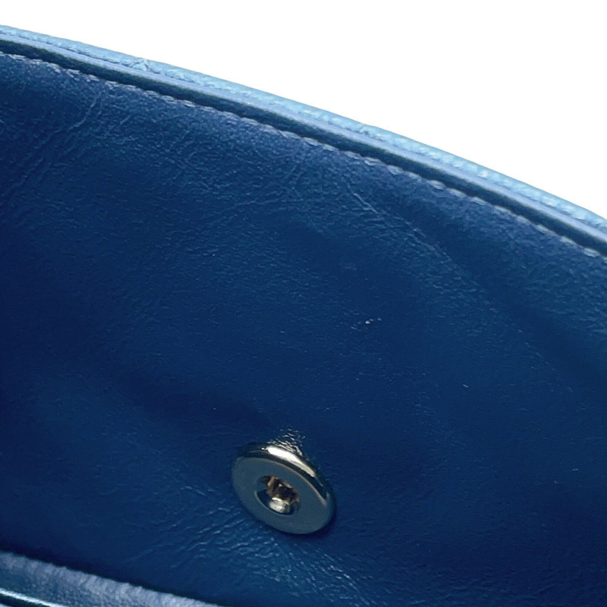 Chanel Metallic Blue Grained Calfskin Handbag Shoulder Bag (Pre-Owned)