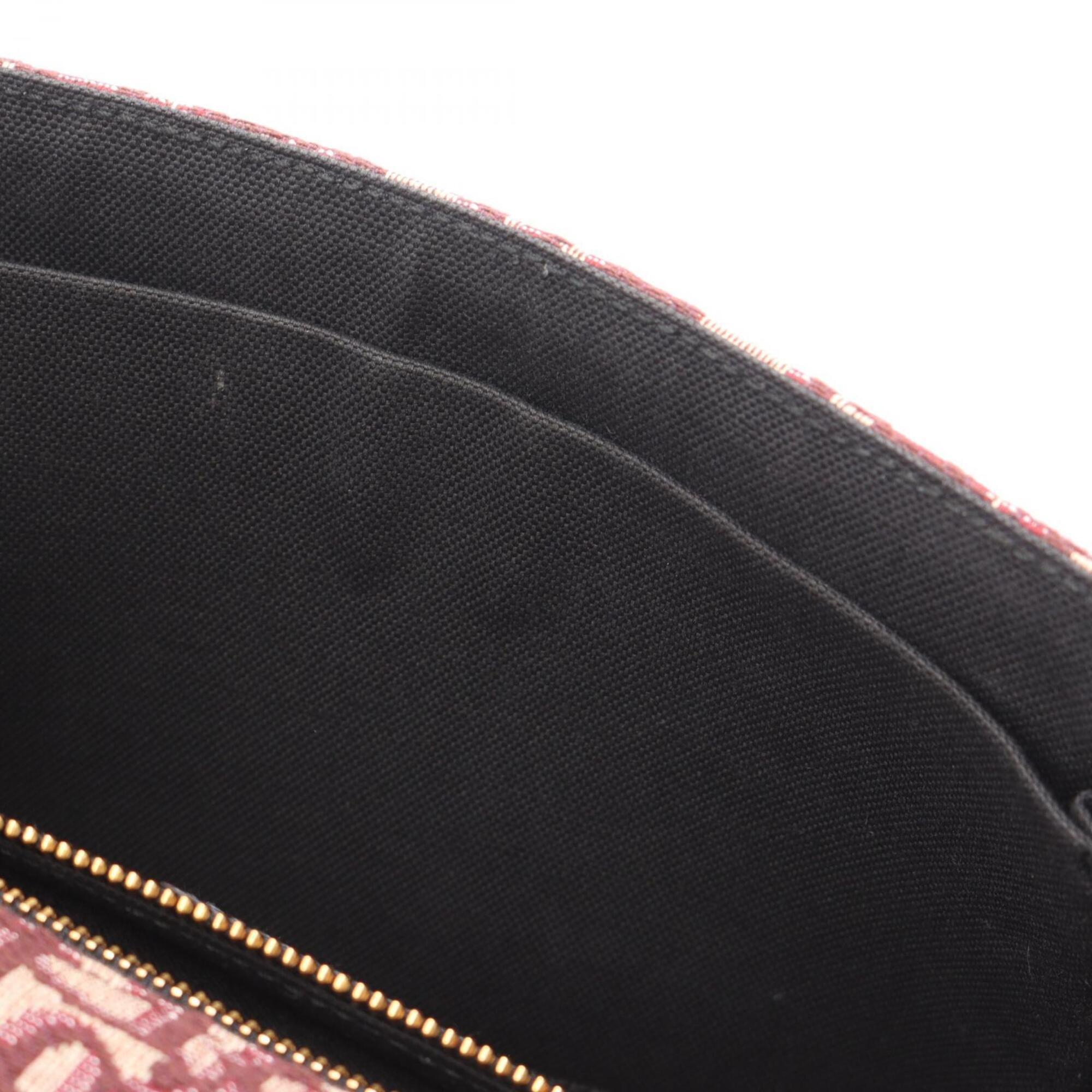 Christian Dior Bordeaux Canvas Leather Handbag Shoulder Bag (Pre-Owned)