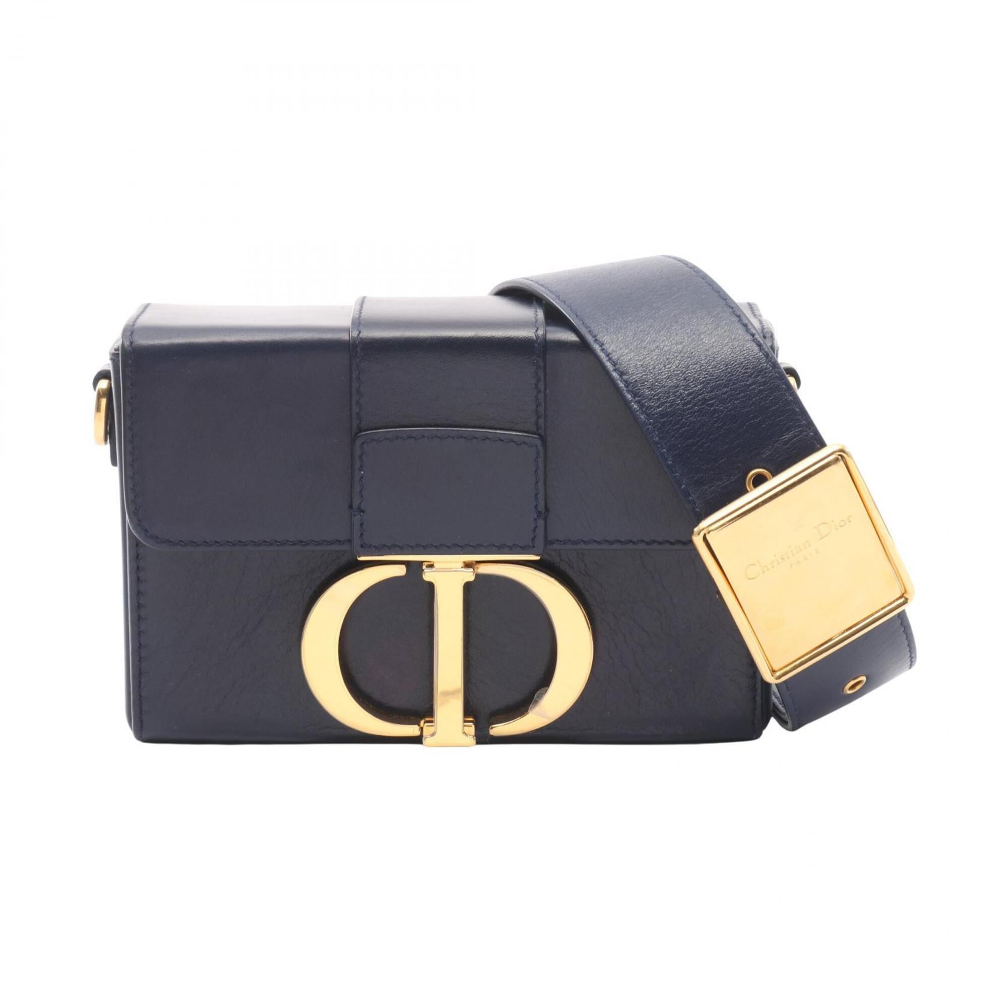 Christian Dior Navy Leather Handbag Shoulder Bag (Pre-Owned)
