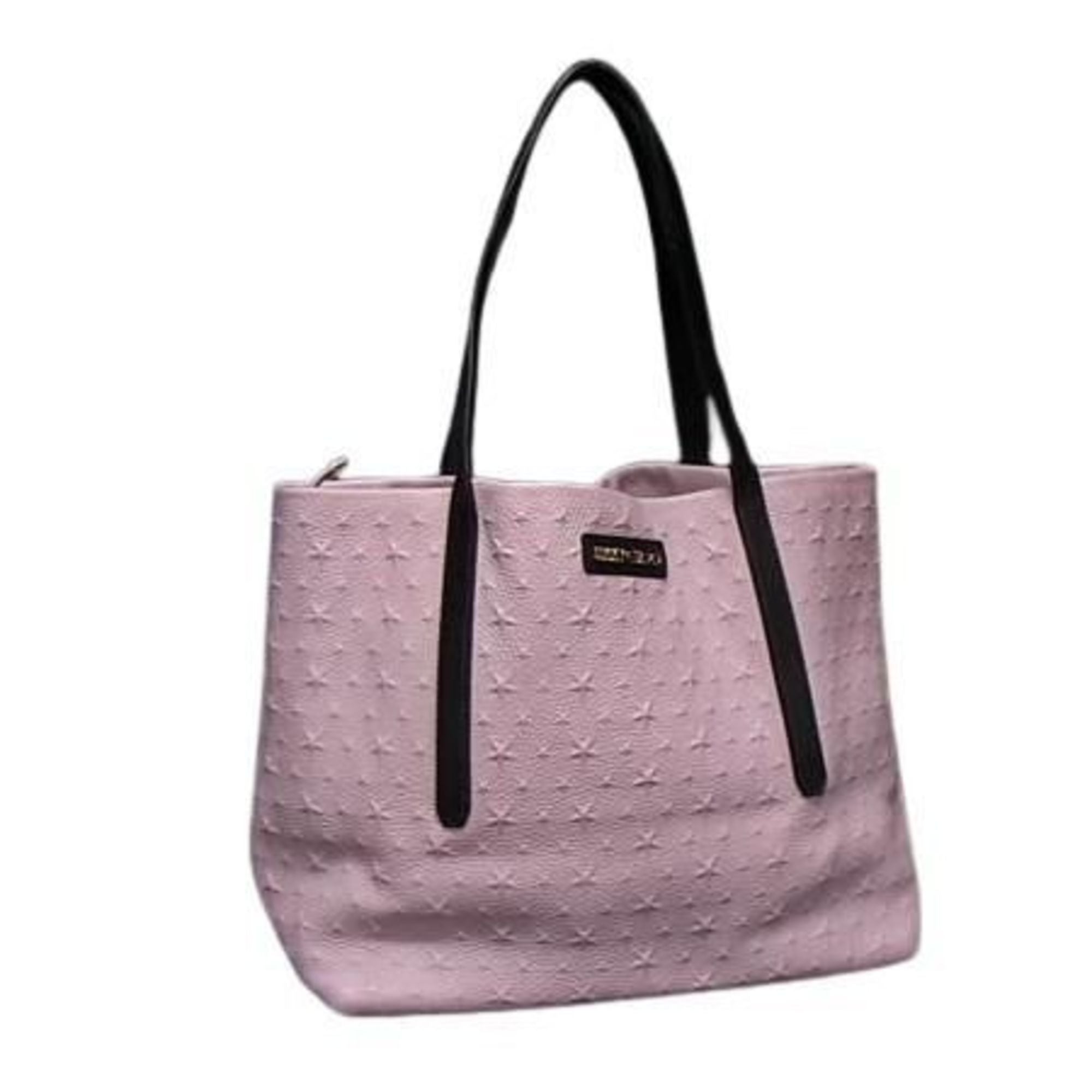 Jimmy Choo Black Purple Leather Handbag Shoulder Bag Tote Bag (Pre-Owned)