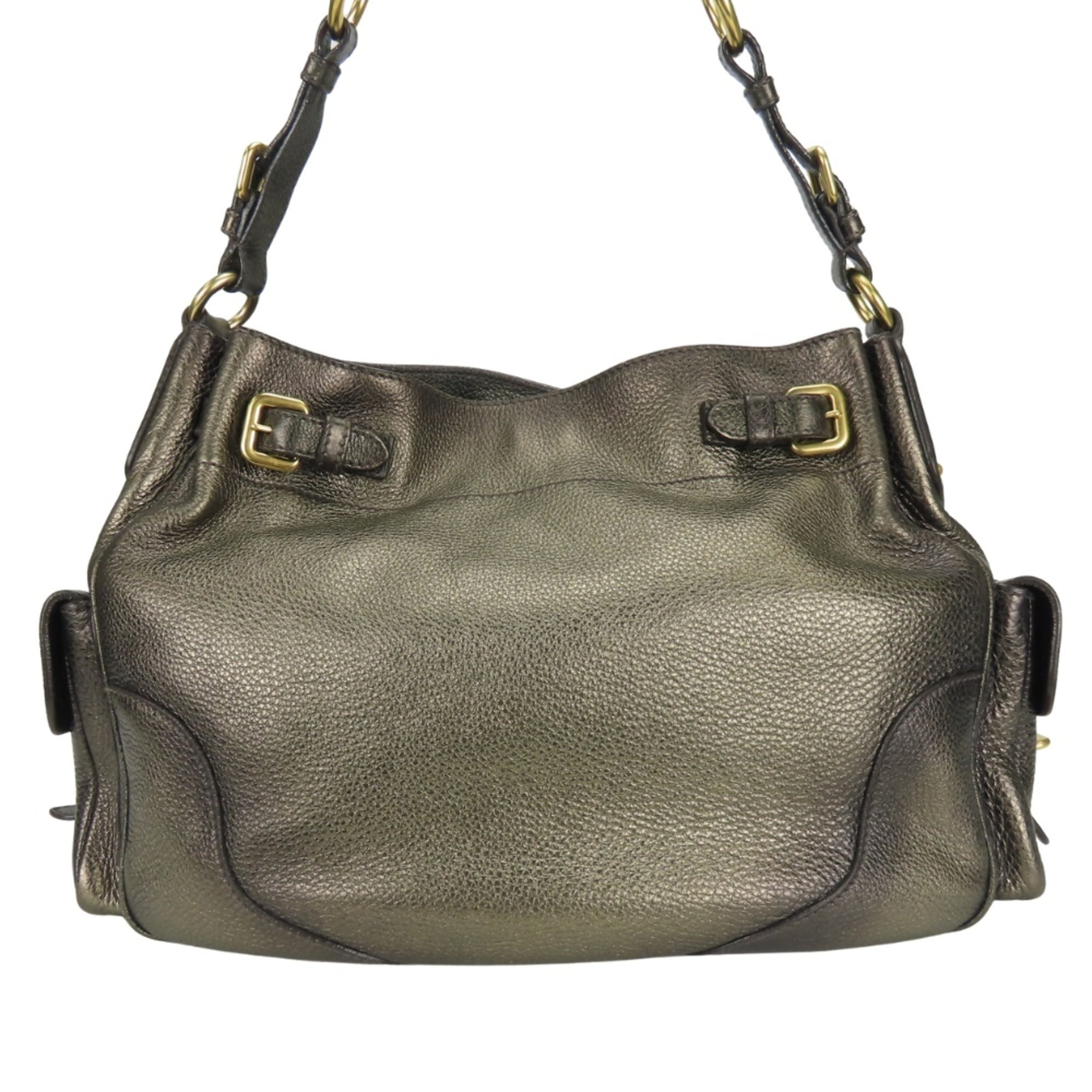Prada Bronze Brown Leather Shoulder Bag (Pre-Owned)