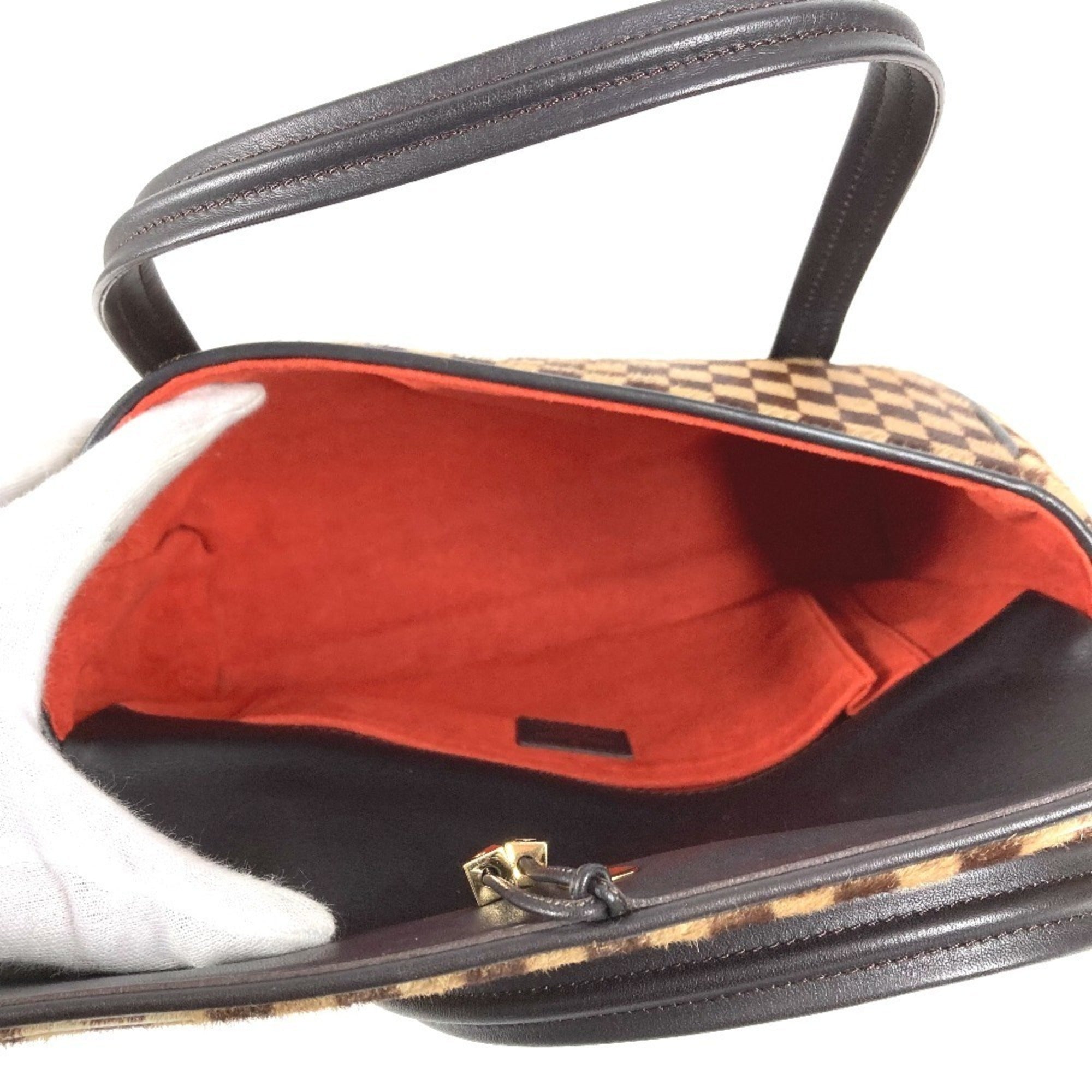 Louis Vuitton Brown Leather Handbag Tote Bag (Pre-Owned)