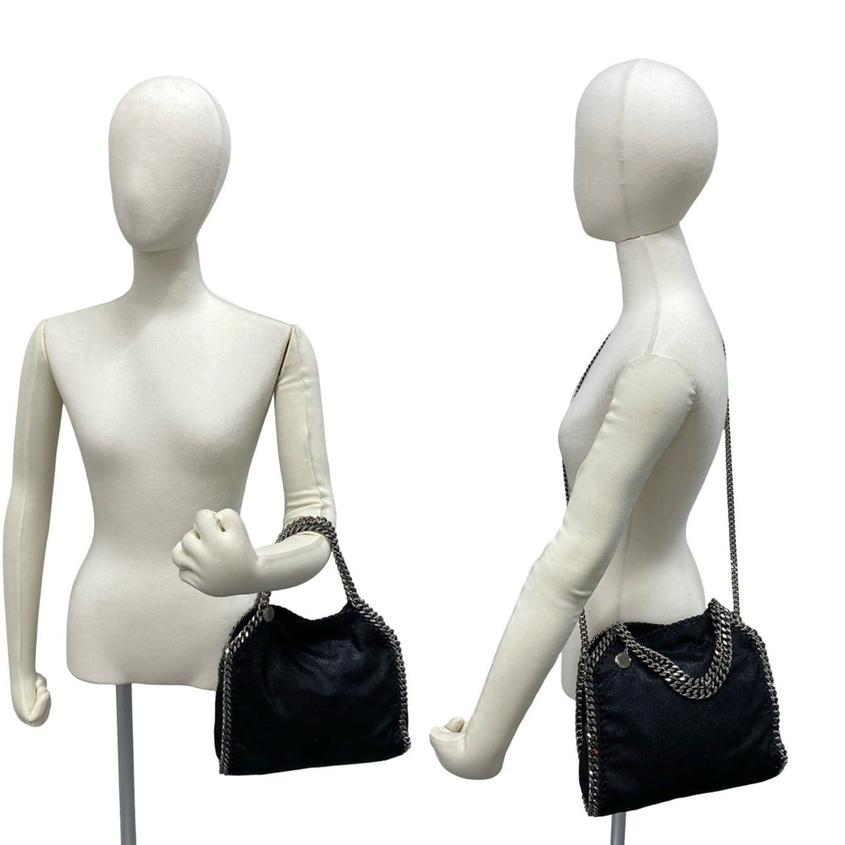 Stella Mccartney Black Leather Handbag Shoulder Bag (Pre-Owned)