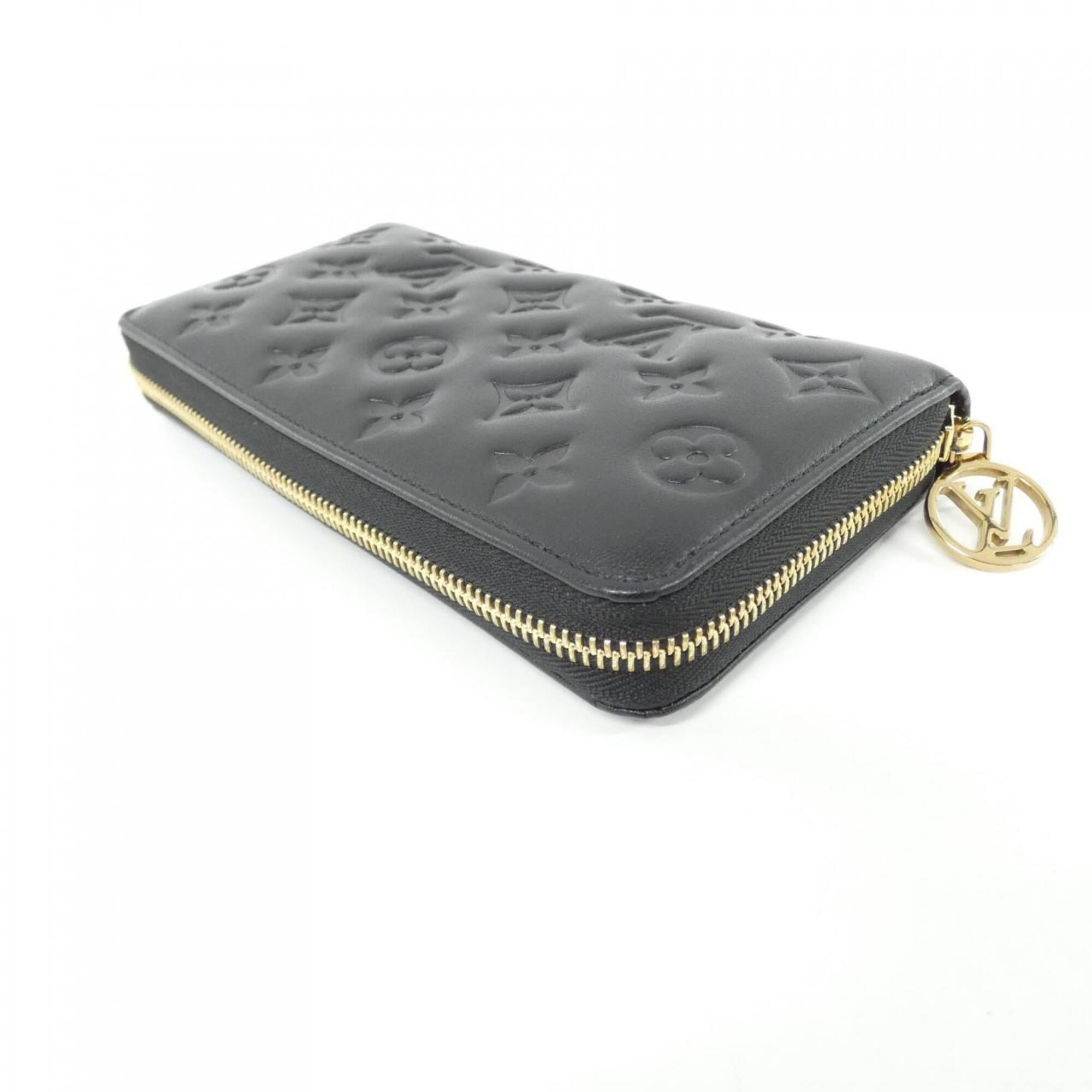 Louis Vuitton Black Leather Long Wallet (Bi-Fold) (Pre-Owned)