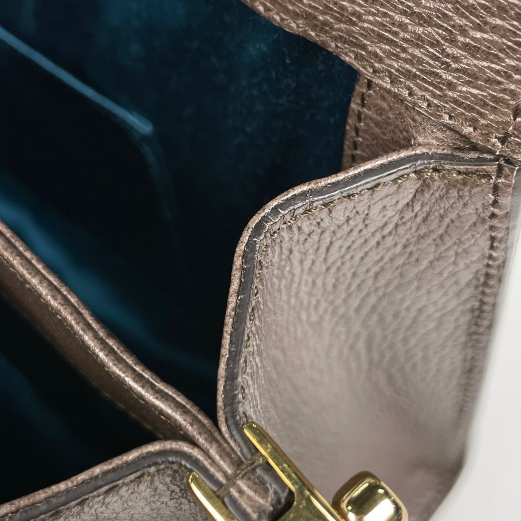 Gucci Sherry Line Beige Brown Coated Canvas Leather Shoulder Bag (Pre-Owned)