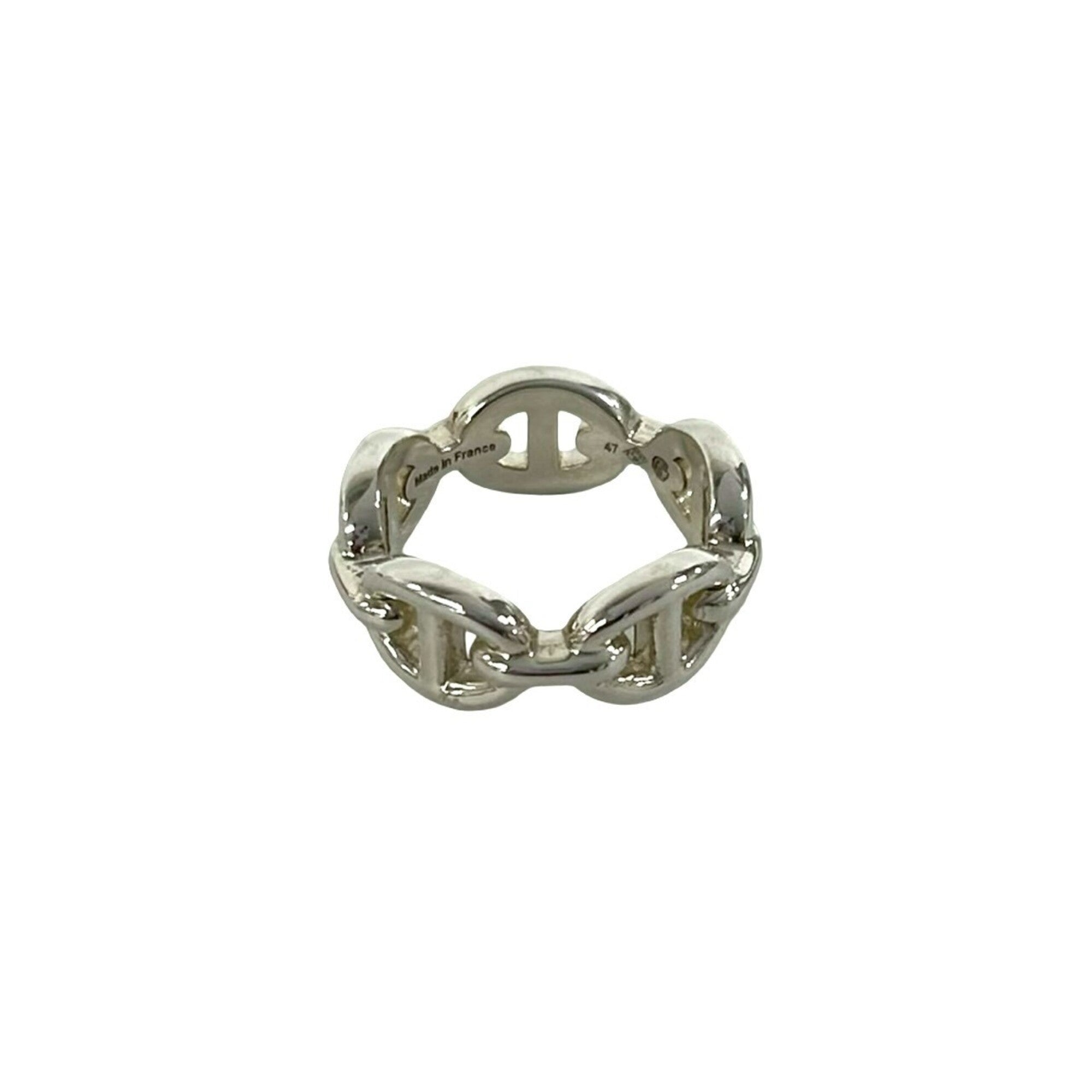 Hermes Silver Silver 925 Band Ring (Pre-Owned)