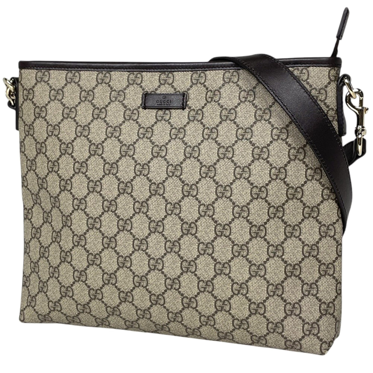 Gucci Brown Coated Canvas Leather Shoulder Bag (Pre-Owned)