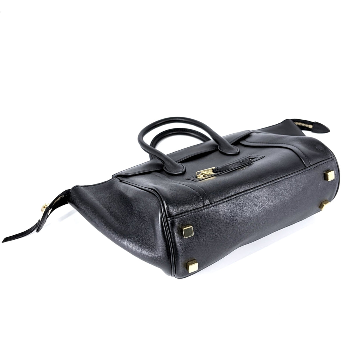 Celine Black White Leather Handbag Shoulder Bag (Pre-Owned)