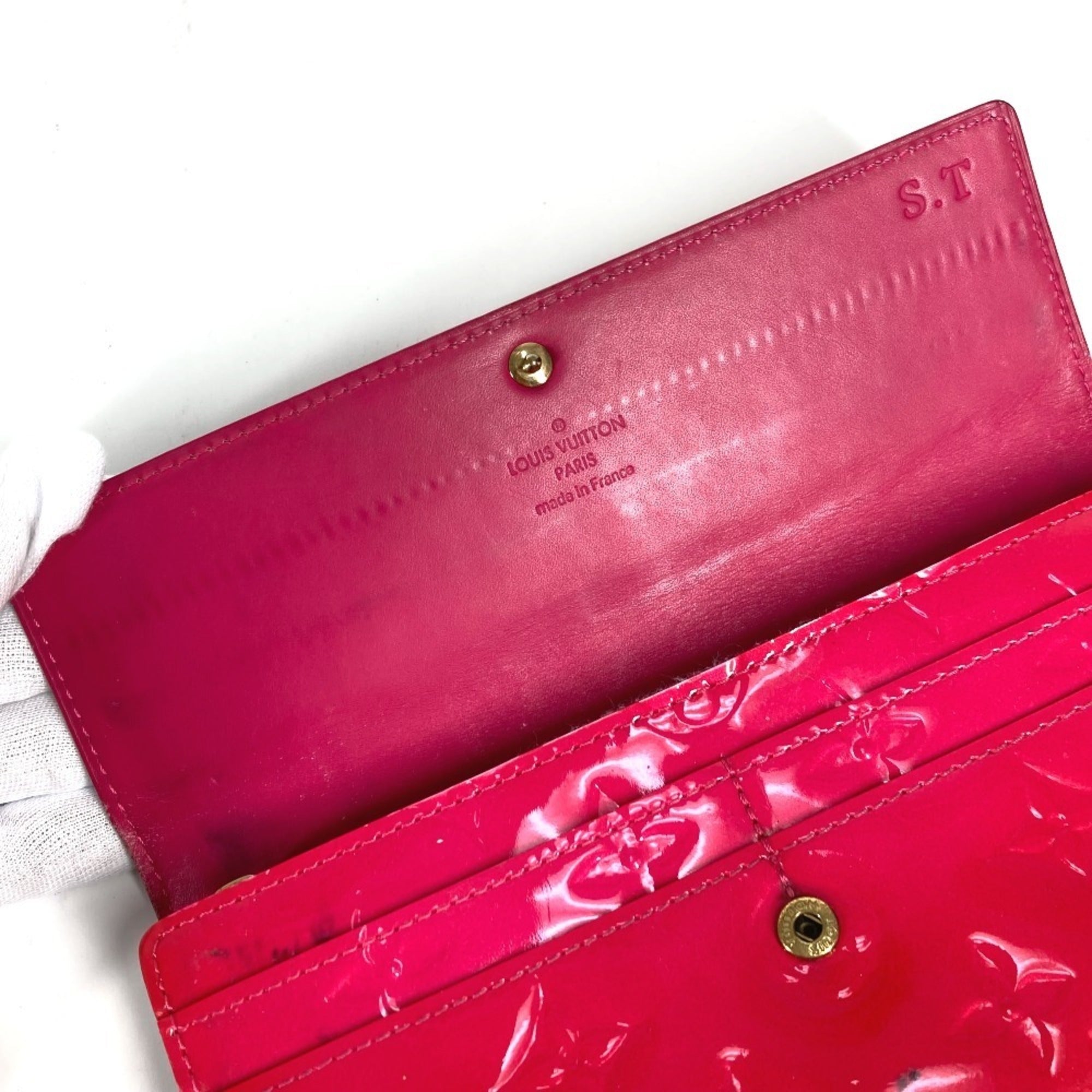 Louis Vuitton Galle Pink Rose Pop Monogram Vernis Long Wallet (Bi-Fold) (Pre-Owned)