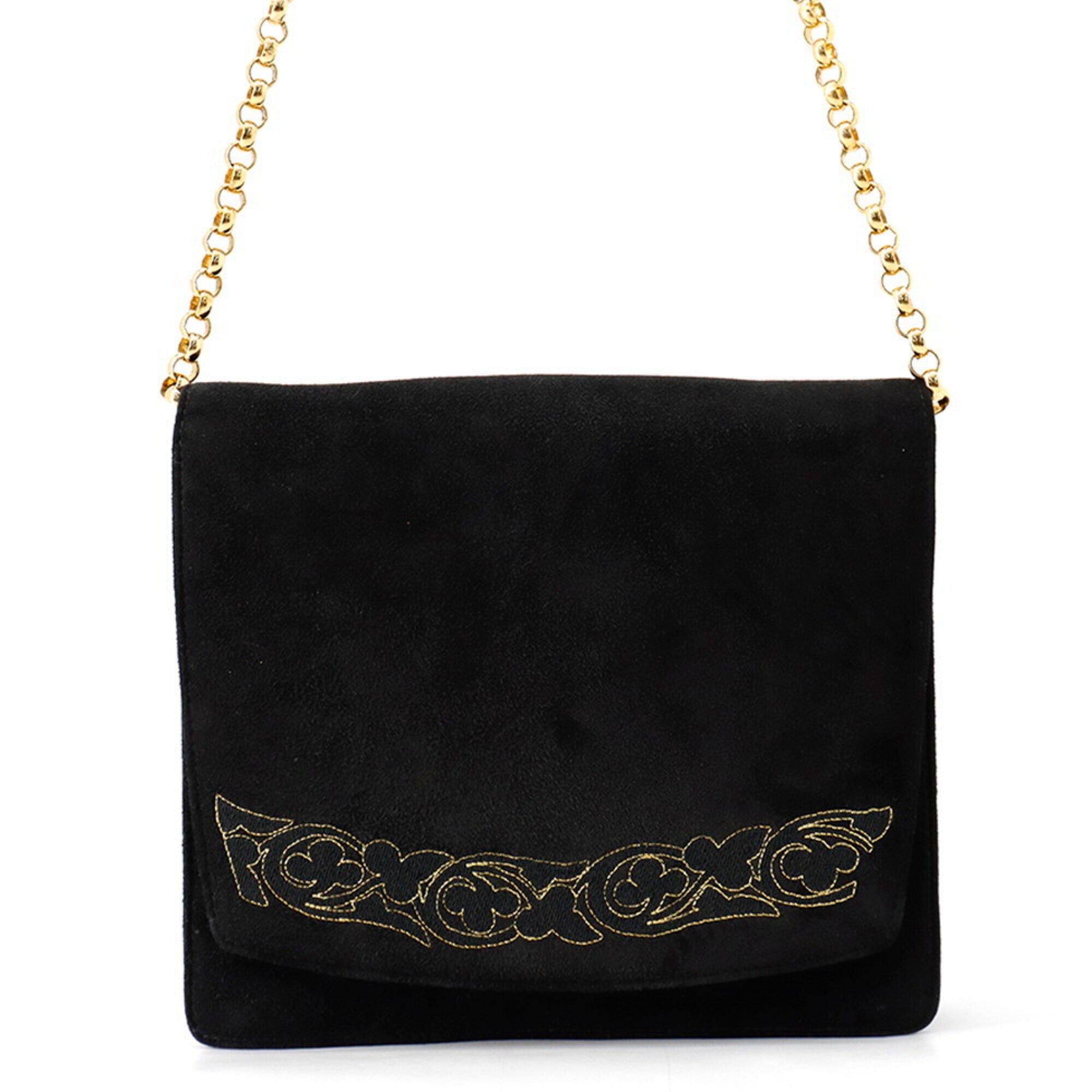 Salvatore Ferragamo Black Suede Shoulder Bag (Pre-Owned)