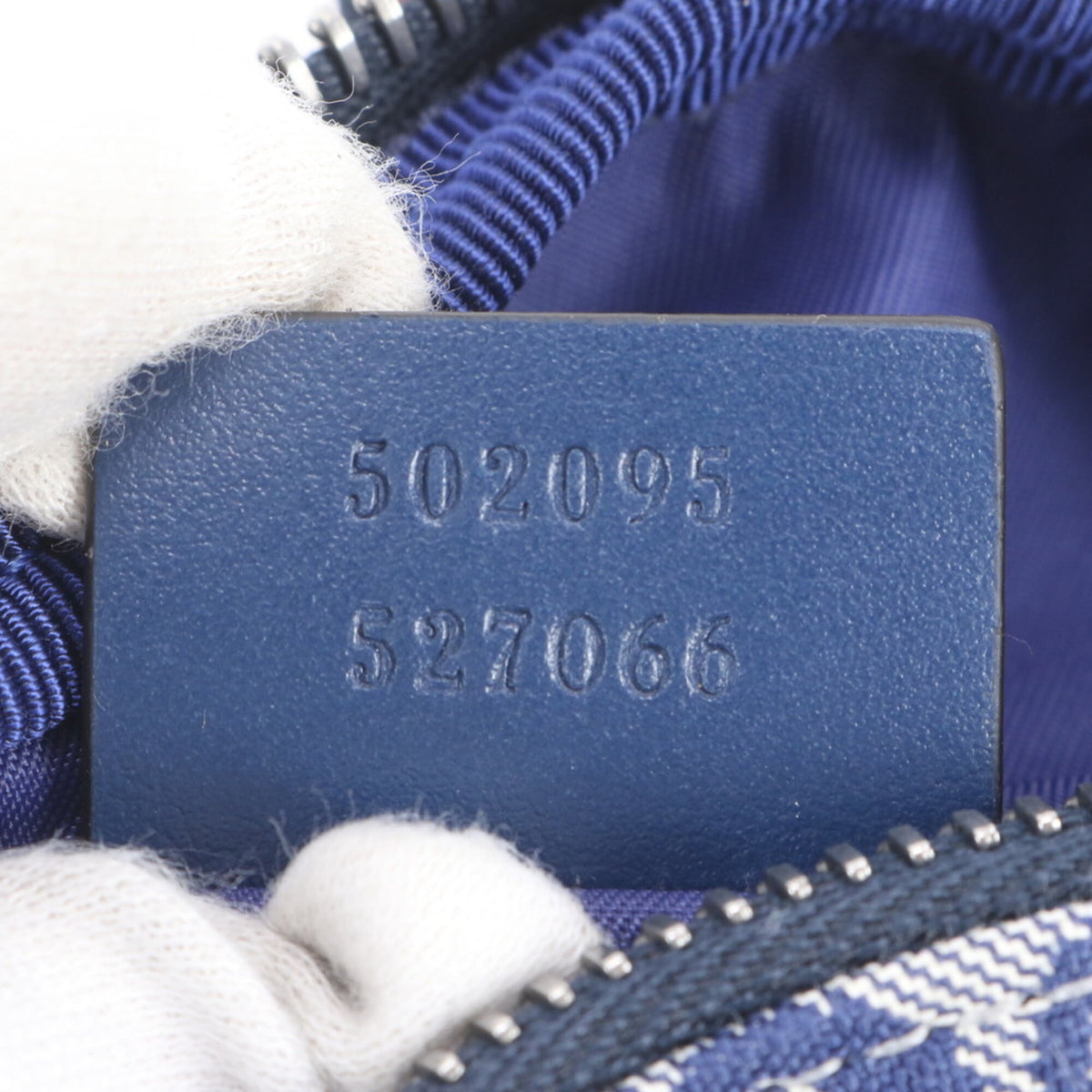 Gucci Blue Leather Canvas Pouch Shoulder Bag Sling Bag (Pre-Owned)