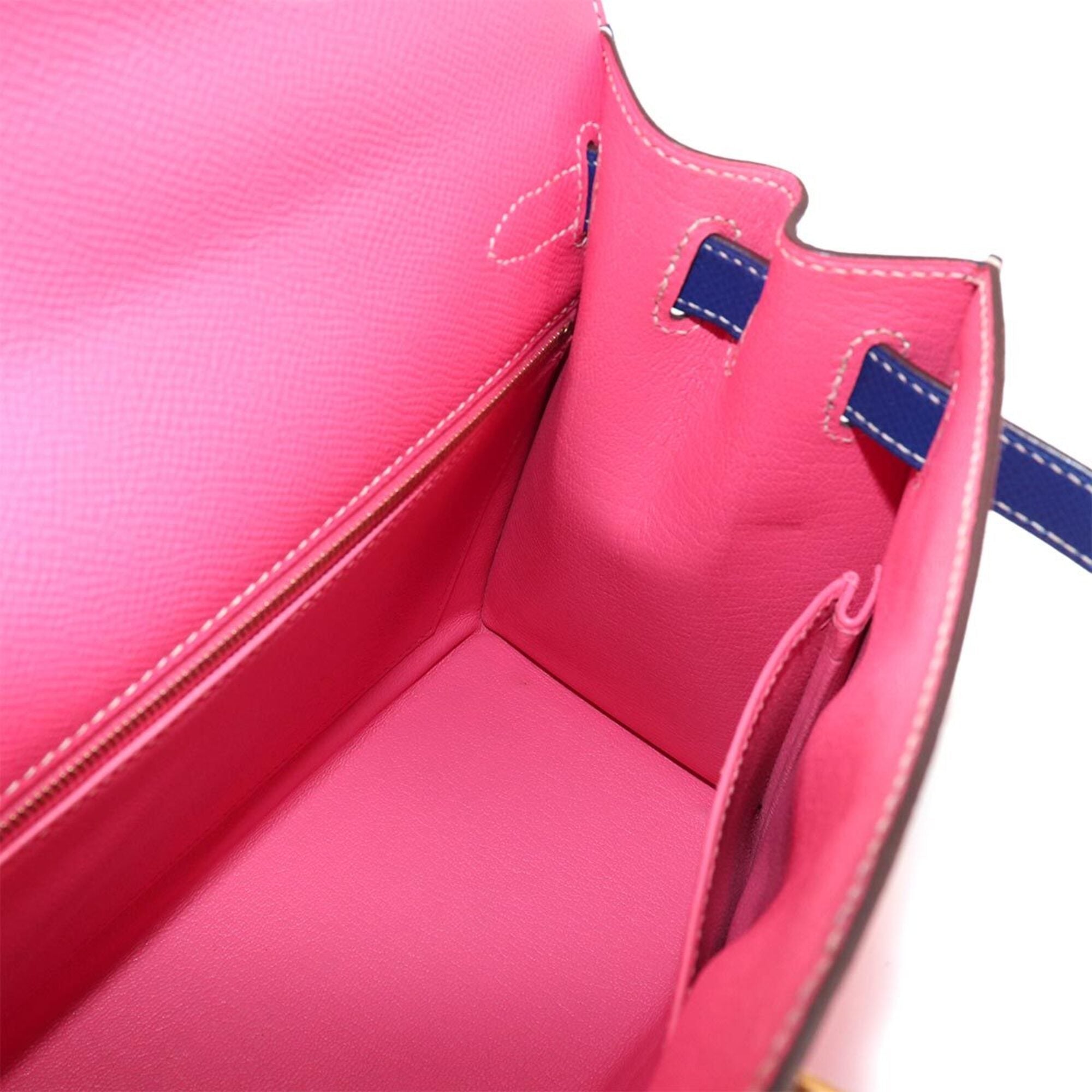 Hermes Blue Electric Rose Azalee Epsom Leather Handbag (Pre-Owned)