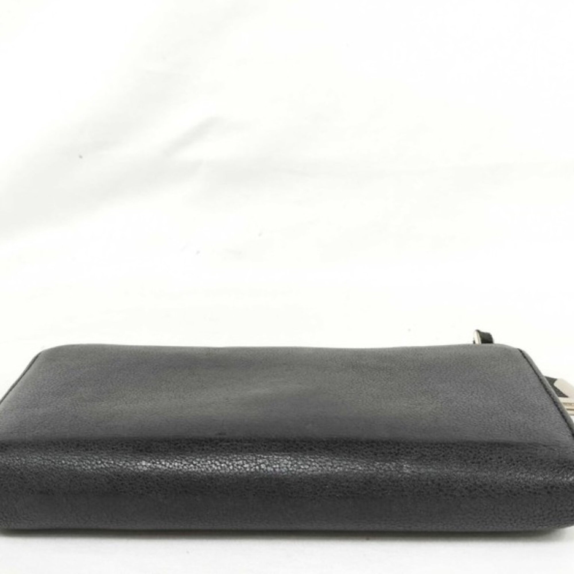 Louis Vuitton Black Leather Long Wallet (Bi-Fold) (Pre-Owned)