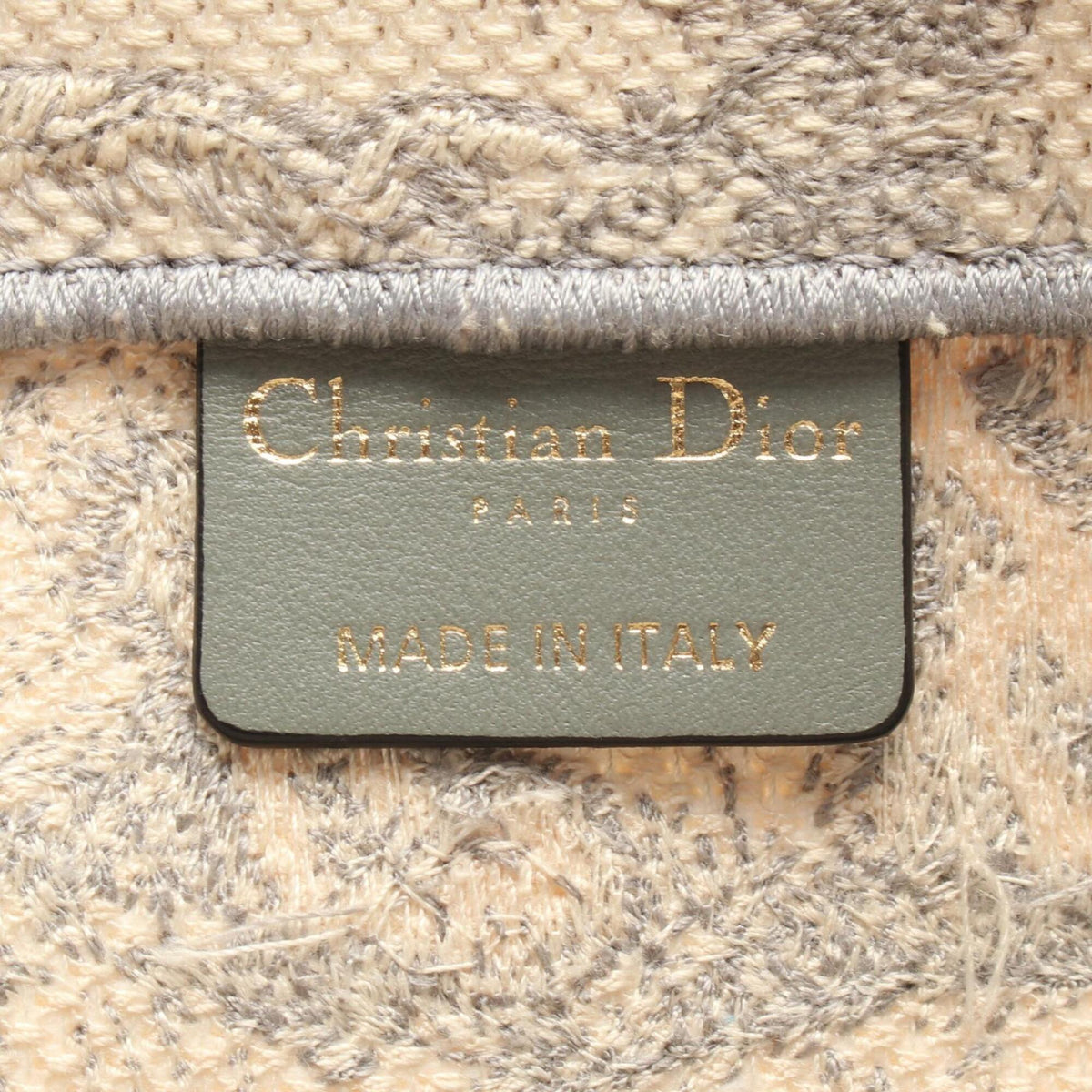 Christian Dior Gray Ivory Canvas Handbag Tote Bag (Pre-Owned)