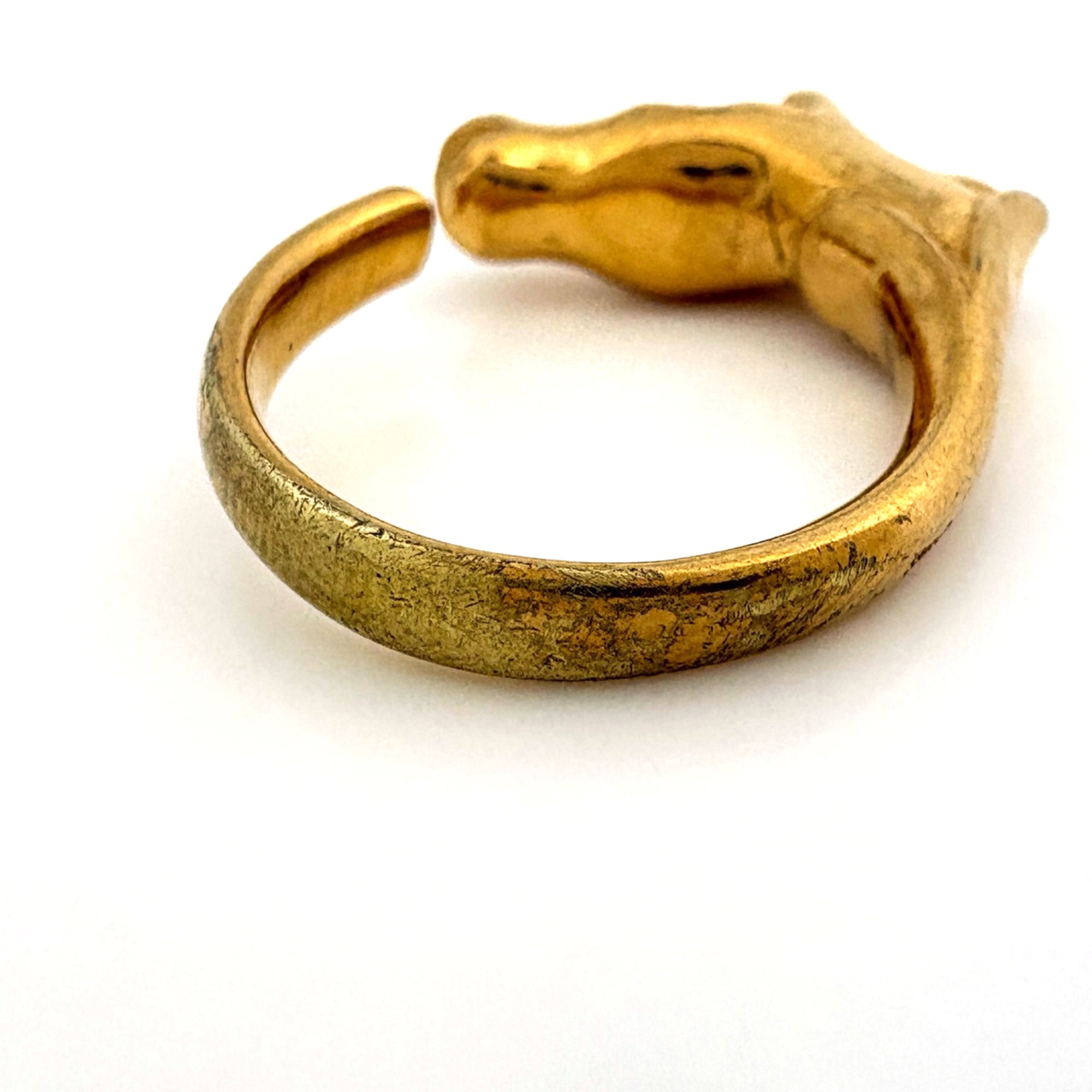 Hermes Gold Gold Plating Band Ring (Pre-Owned)