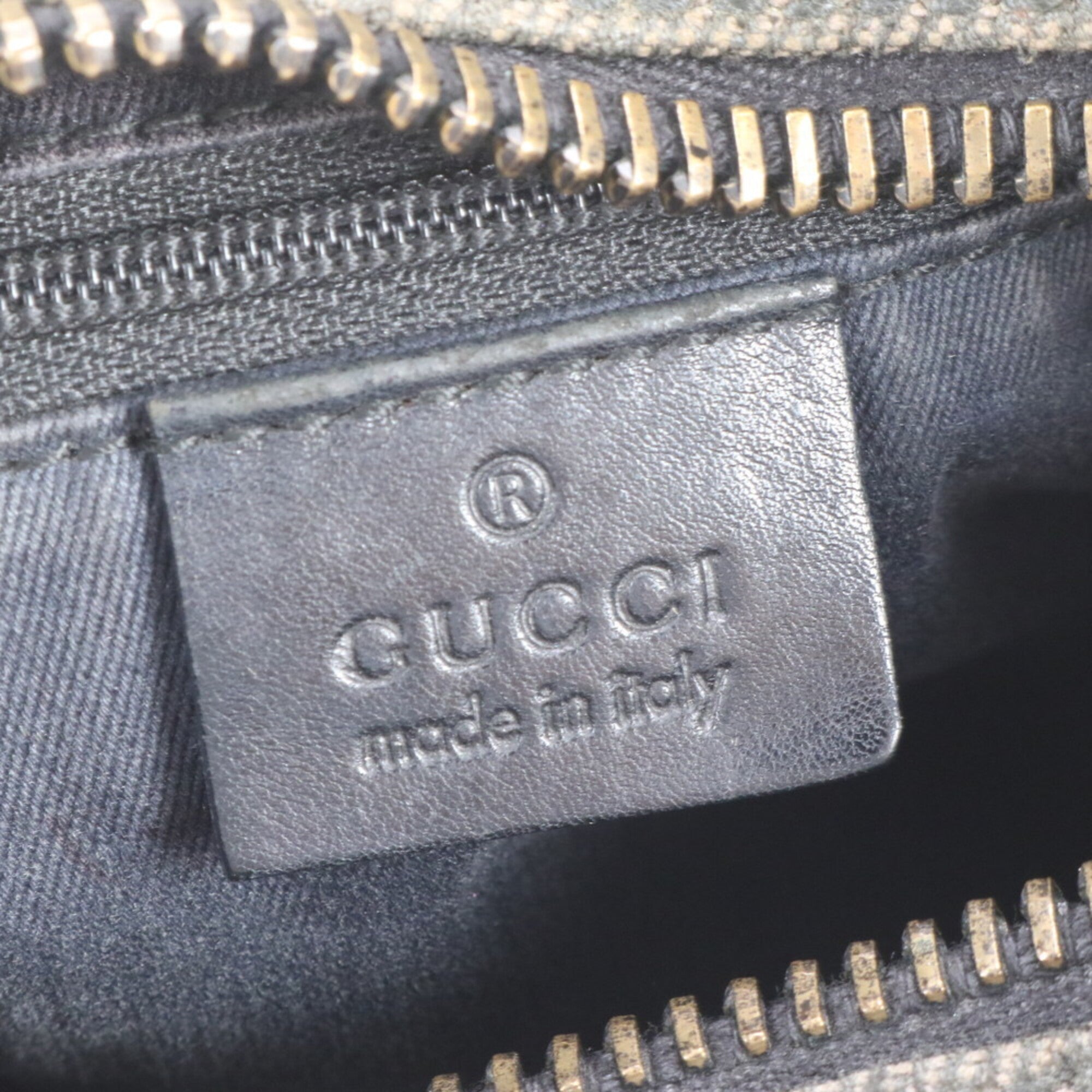 Gucci Gg Canvas Black Leather Canvas Handbag Tote Bag (Pre-Owned)