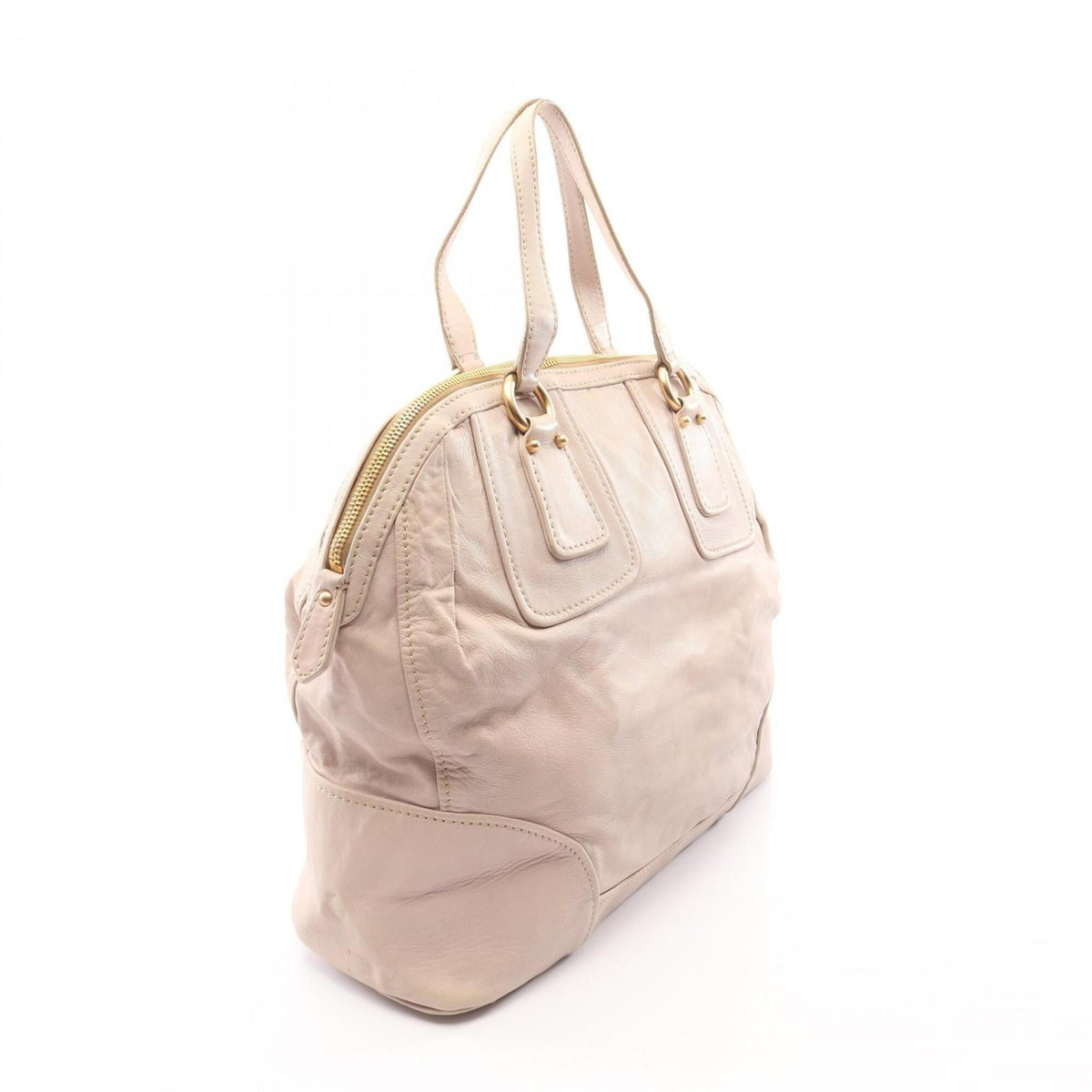 Miu Miu Ivory Leather Boston Bag Handbag (Pre-Owned)