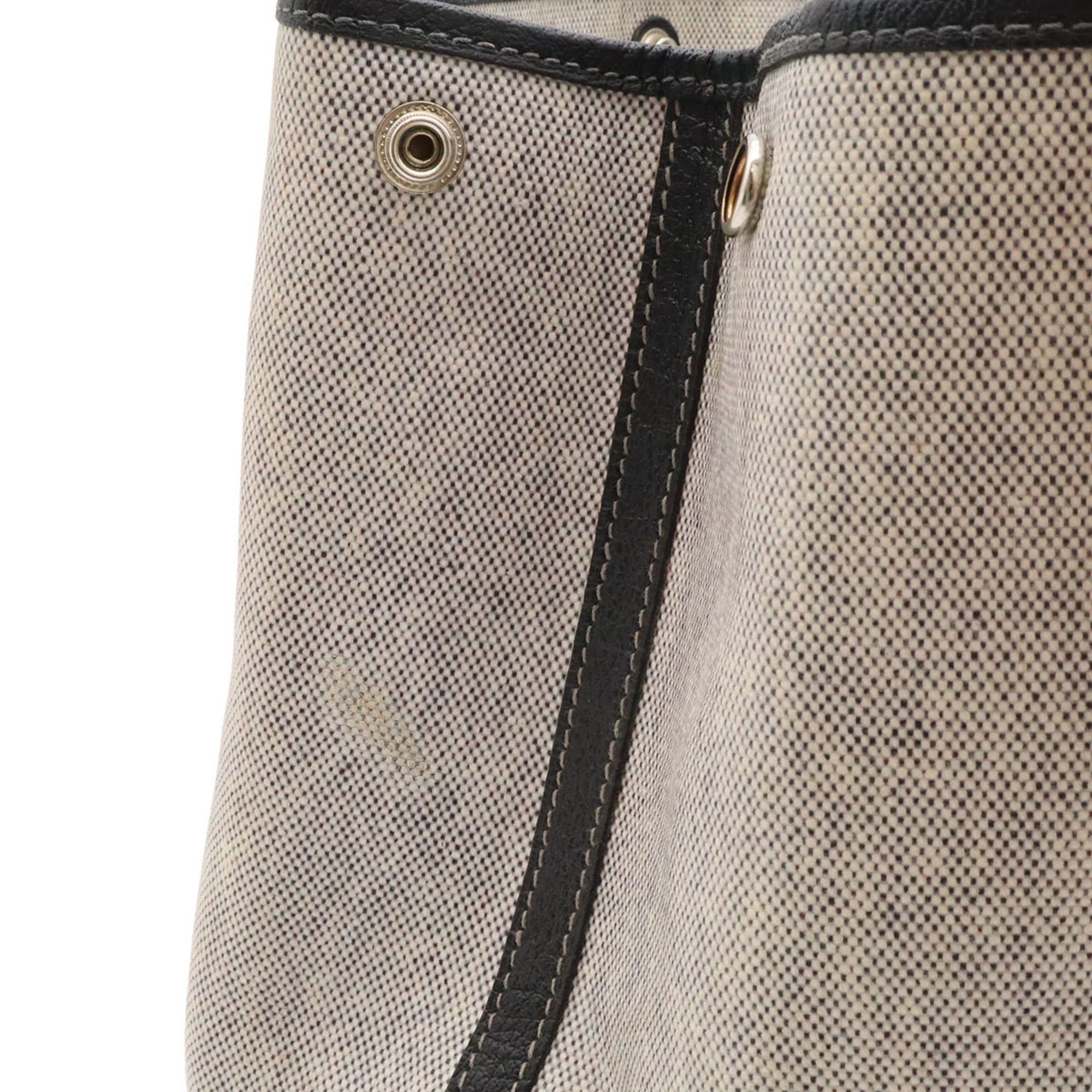 Hermes Black Gray Toile H Handbag Shoulder Bag Tote Bag (Pre-Owned)