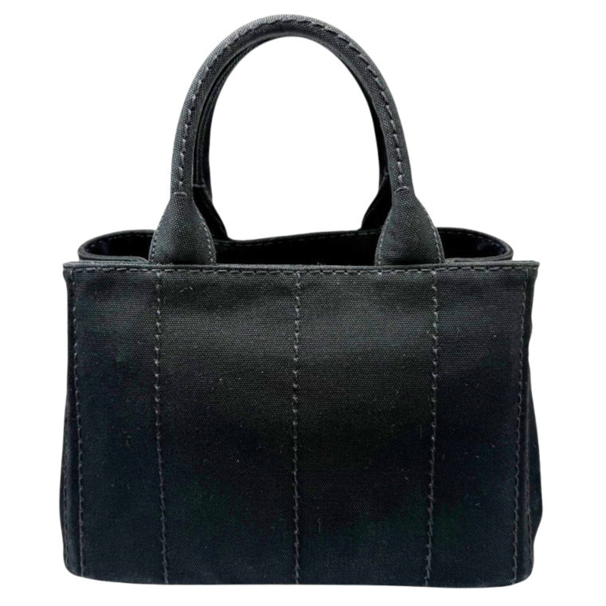 Prada Black Canvas Handbag Shoulder Bag (Pre-Owned)