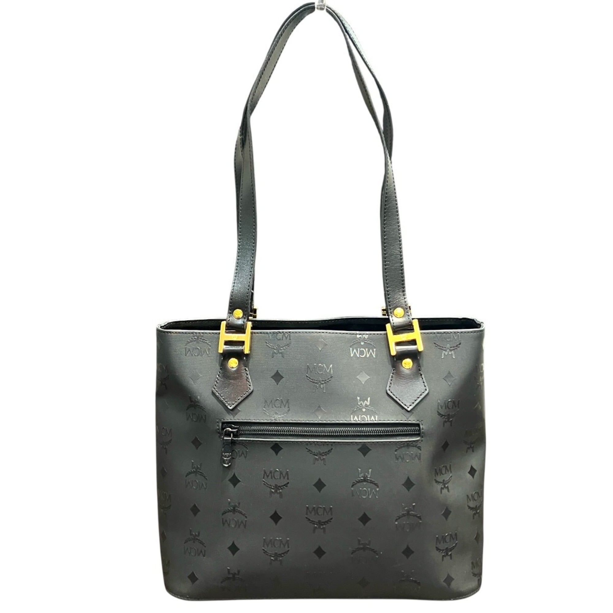 Mcm Black Pvc Leather Tote Bag (Pre-Owned)