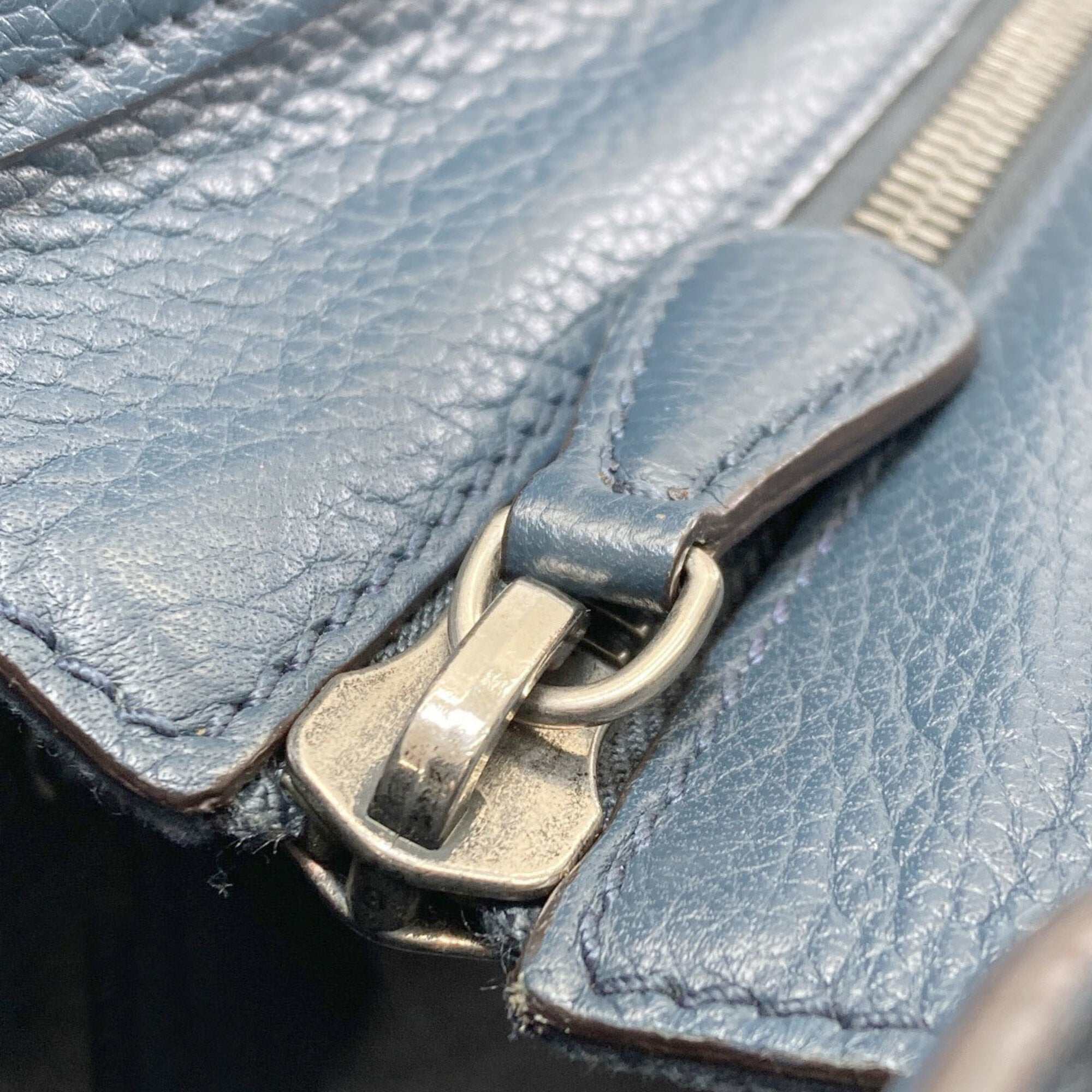 Celine Luggage Blue Leather Tote Bag (Pre-Owned)